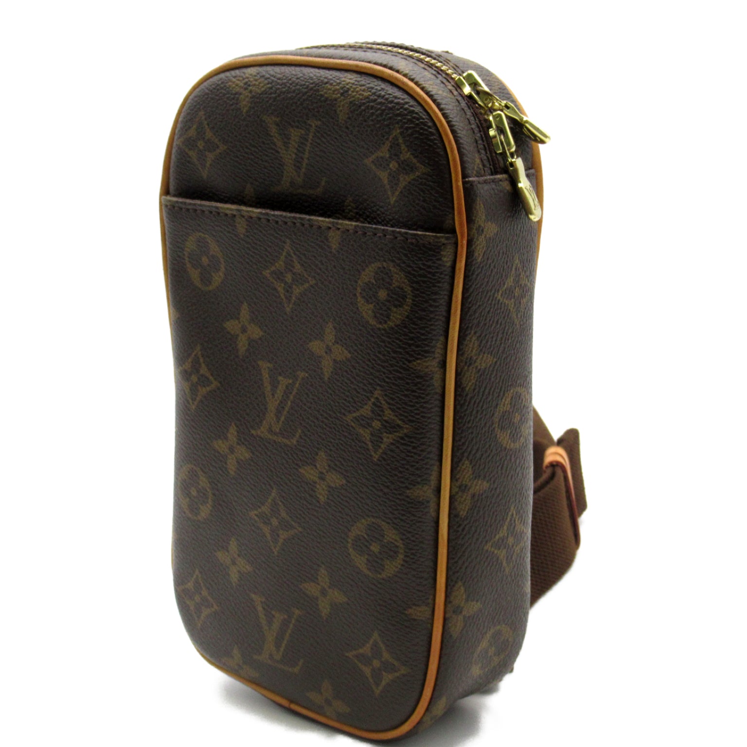 LOUIS VUITTON Monogram Pochette Gange金扣腰包啡色