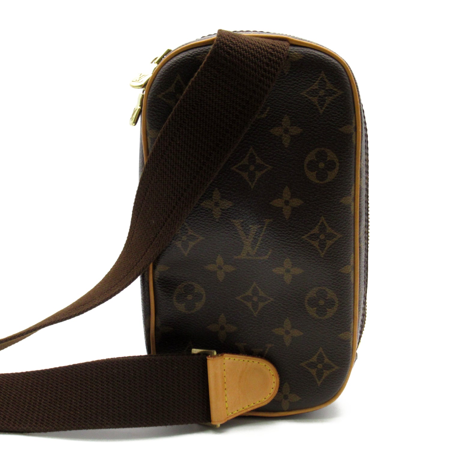 LOUIS VUITTON Monogram Pochette Gange金扣腰包啡色