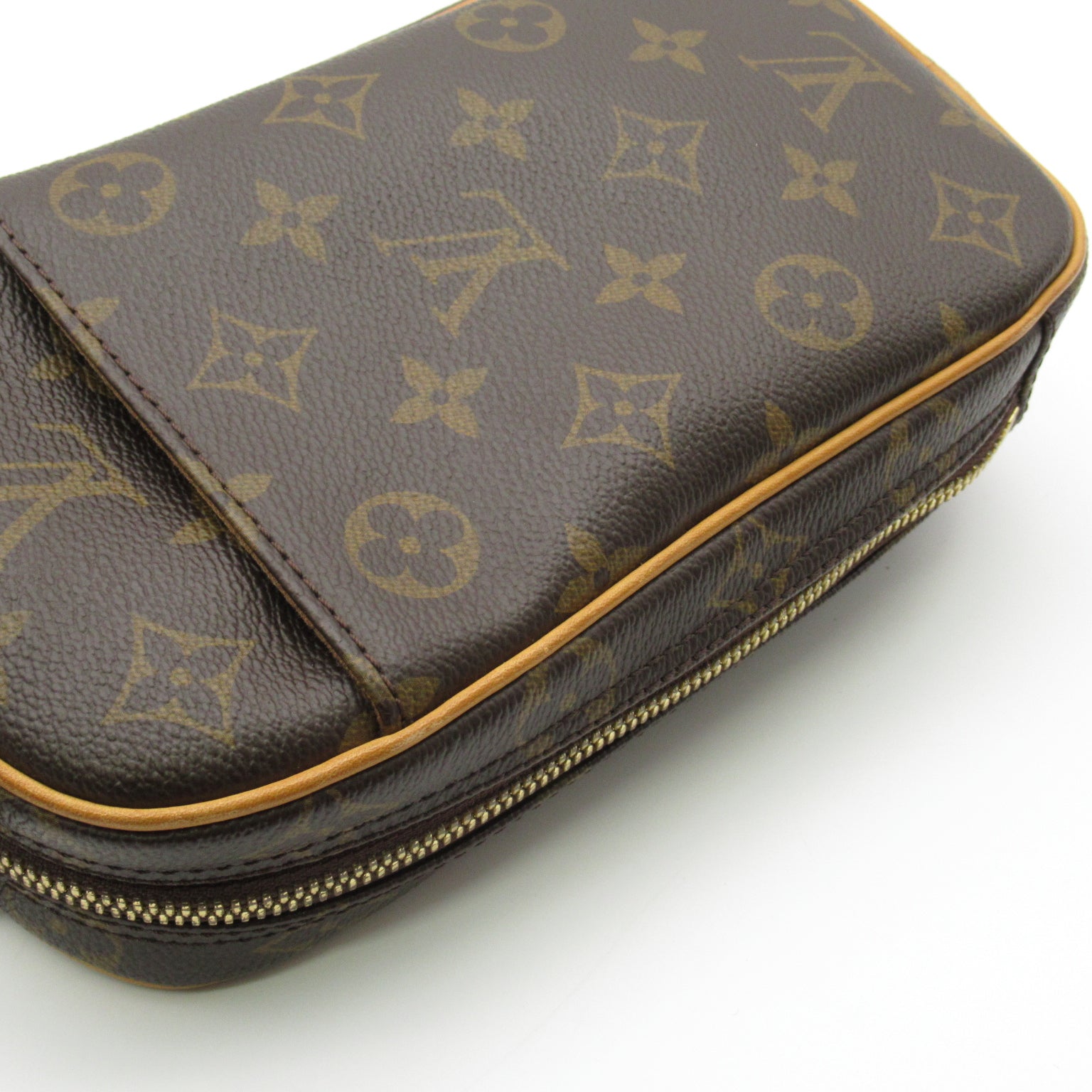 LOUIS VUITTON Monogram Pochette Gange金扣腰包啡色