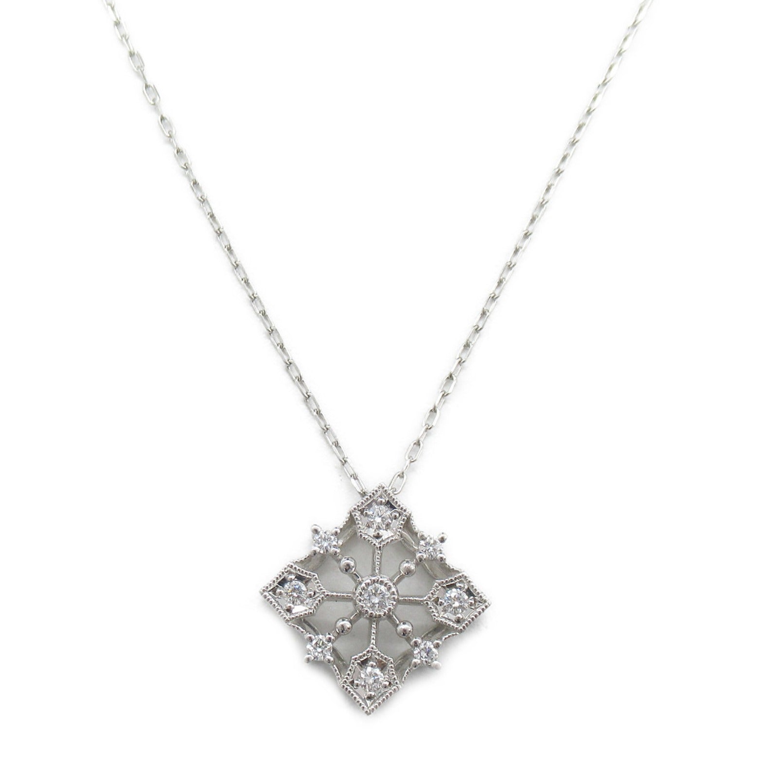 MIKIMOTO 18K白金/PT850鉑金Diamond Necklace 0.16ct鑽石項鍊