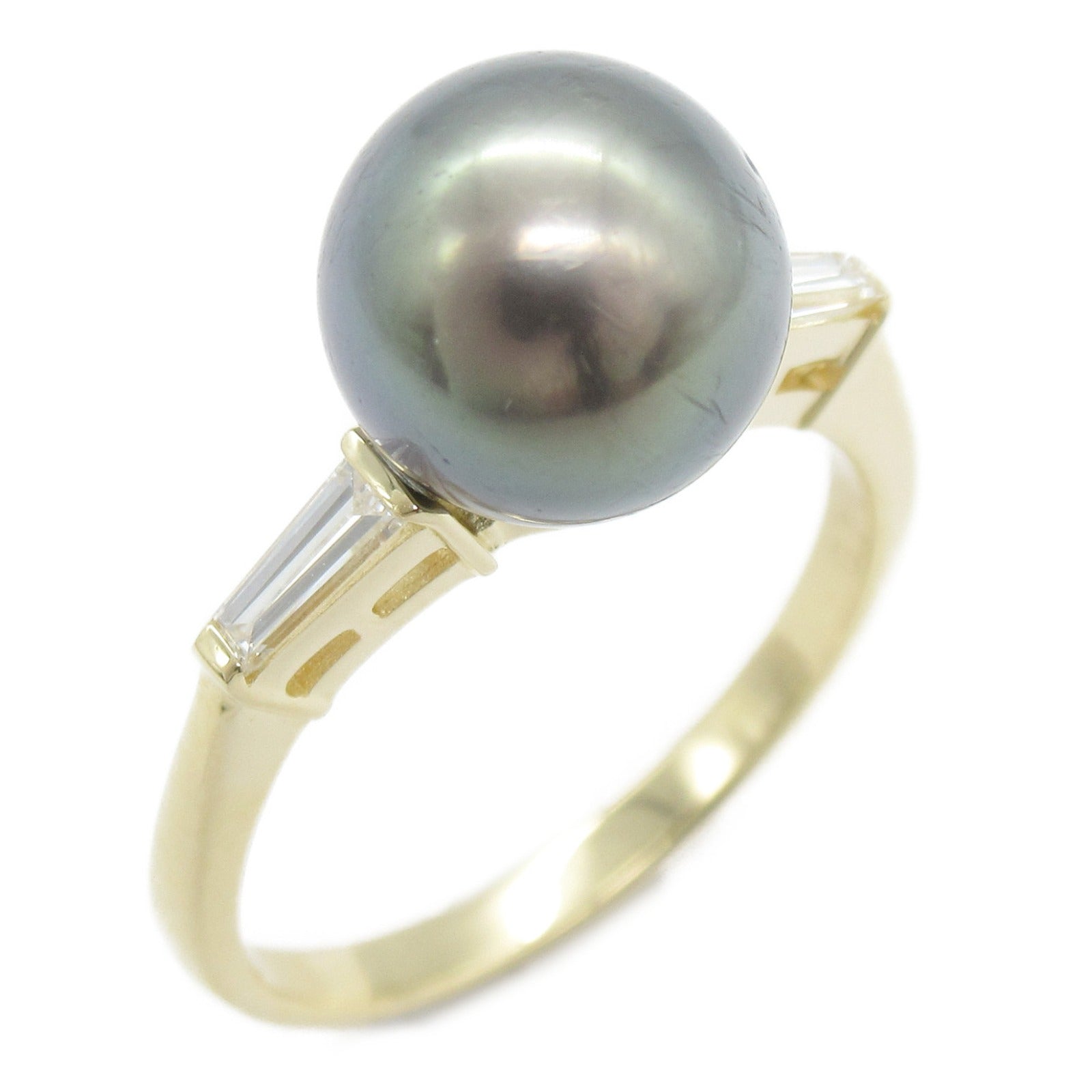 TASAKI 18K黃金Black Pearl Diamond Ring黑珍珠/鑽石戒指US#5.25