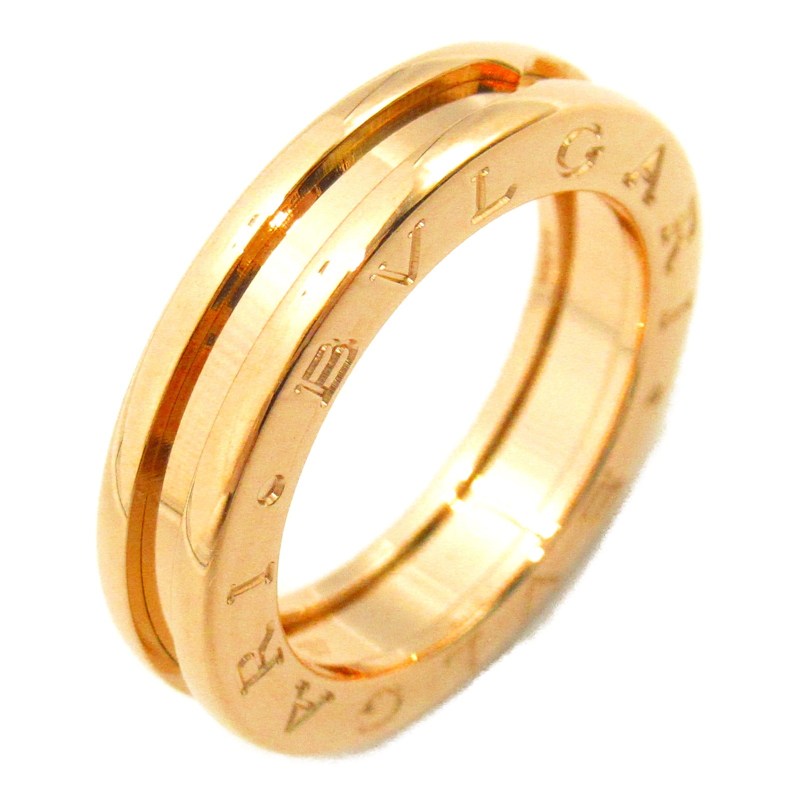 BVLGARI 18K玫瑰金B-zero1 Ring戒指Bvlgari#49/US#4.75