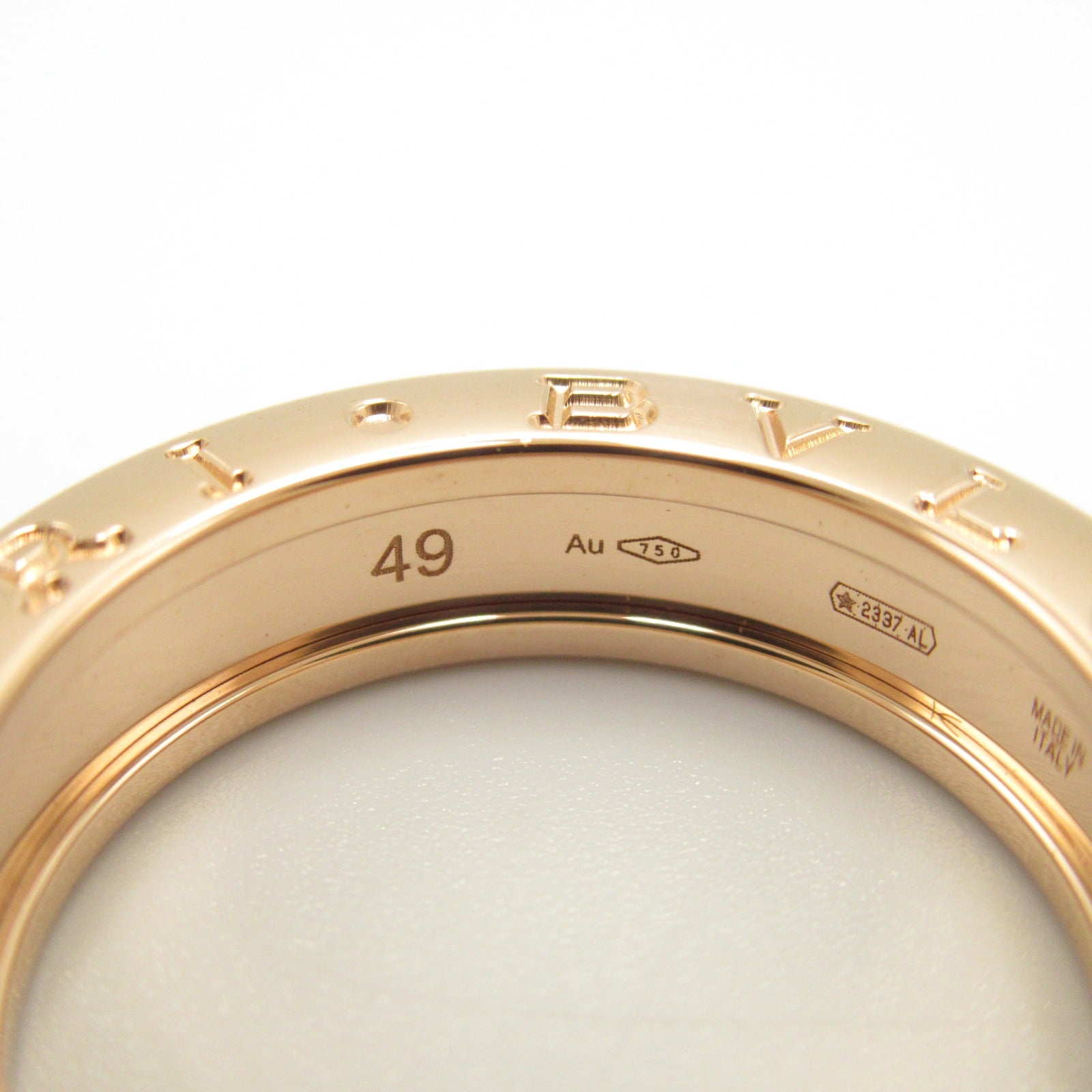 BVLGARI 18K玫瑰金B-zero1 Ring戒指Bvlgari#49/US#4.75