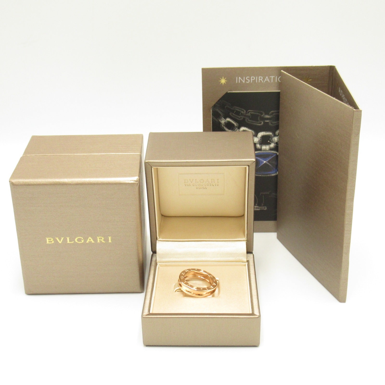 BVLGARI 18K玫瑰金B-zero1 Ring戒指Bvlgari#49/US#4.75