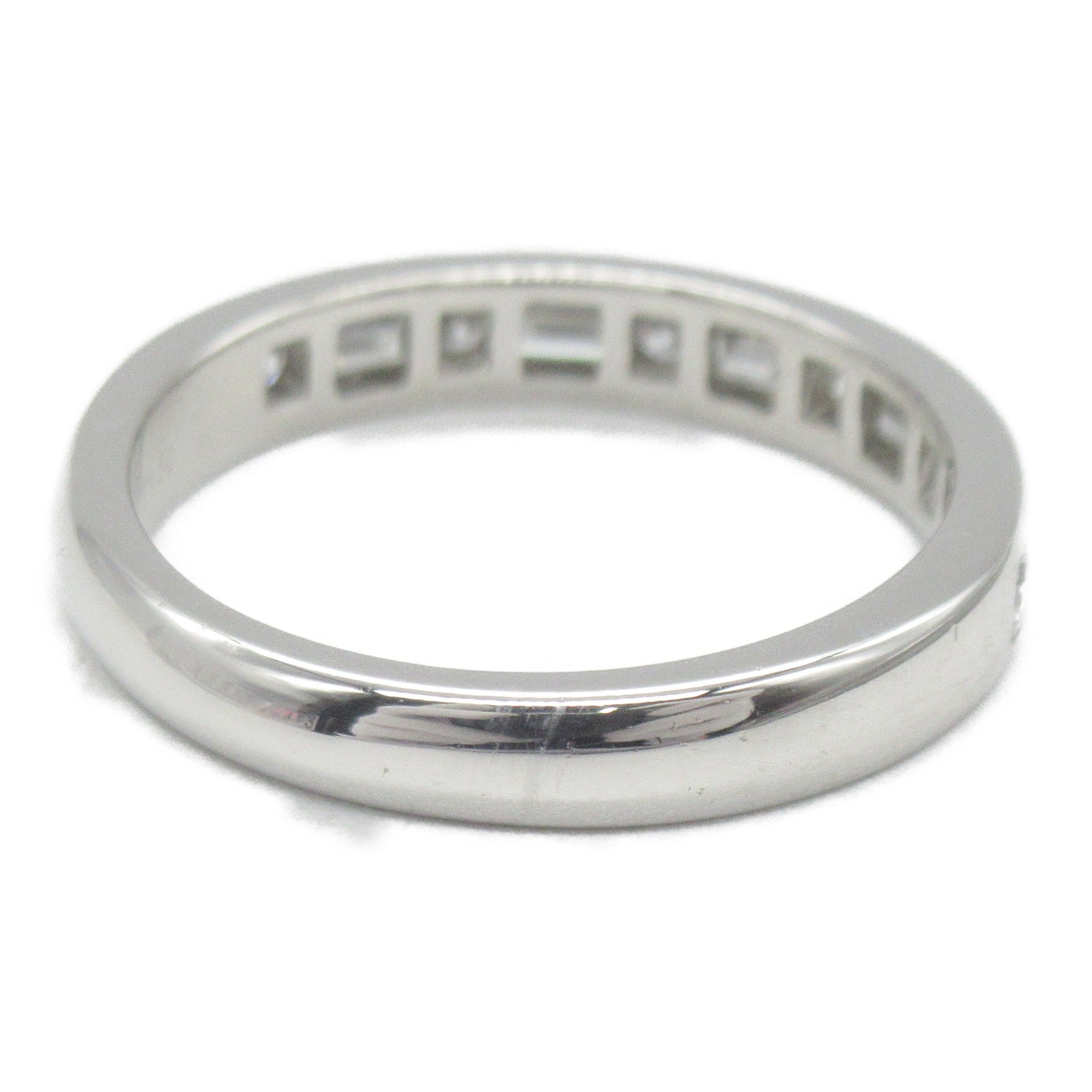TIFFANY＆CO PT950鉑金Half Circle Channel Set Diamond Ring鑽石戒指US#6.5