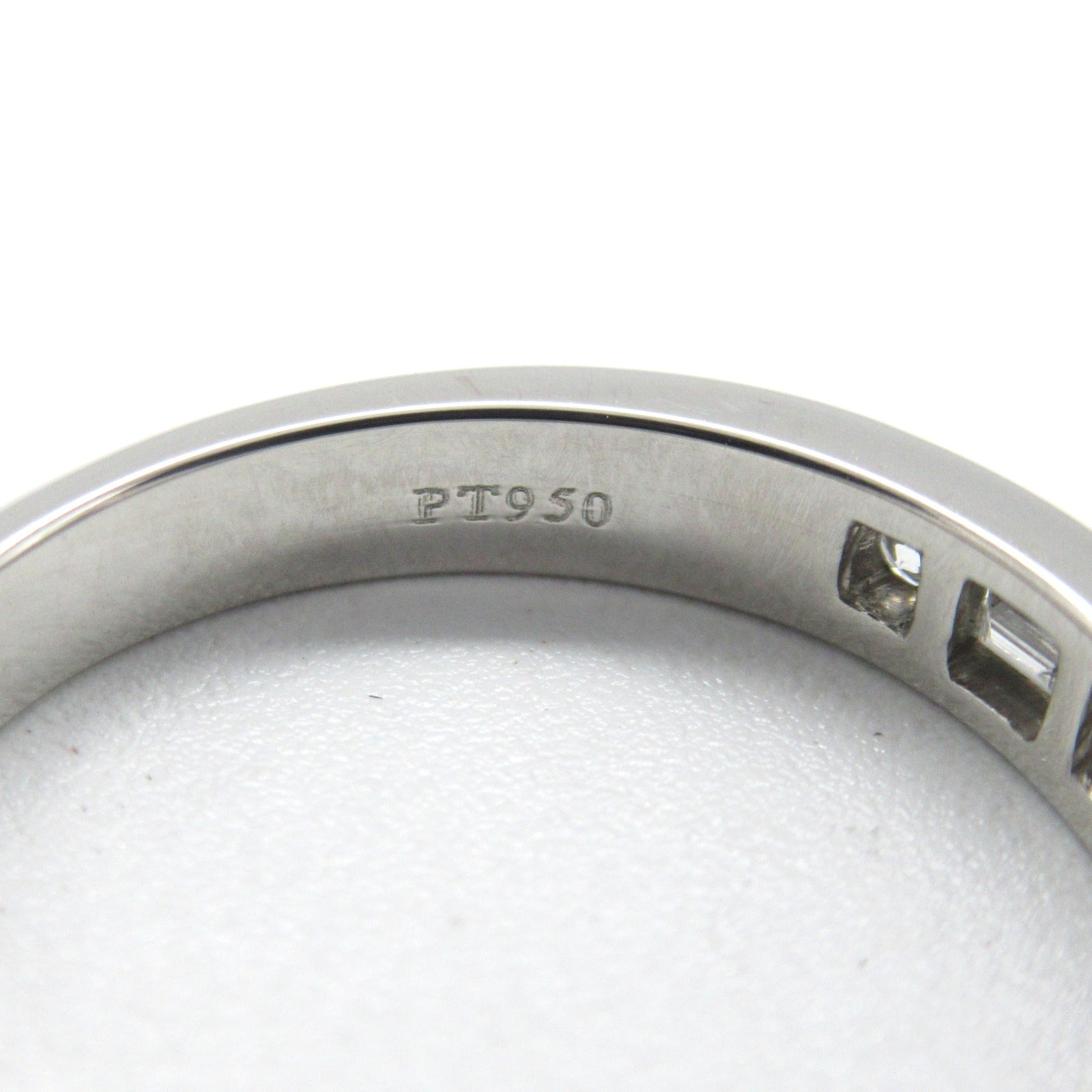 TIFFANY＆CO PT950鉑金Half Circle Channel Set Diamond Ring鑽石戒指US#6.5