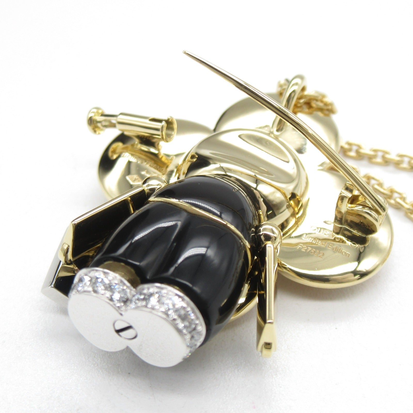 LOUIS VUITTON 18K黃金/白金Vivienne Casino Pendant鑽石項鍊
