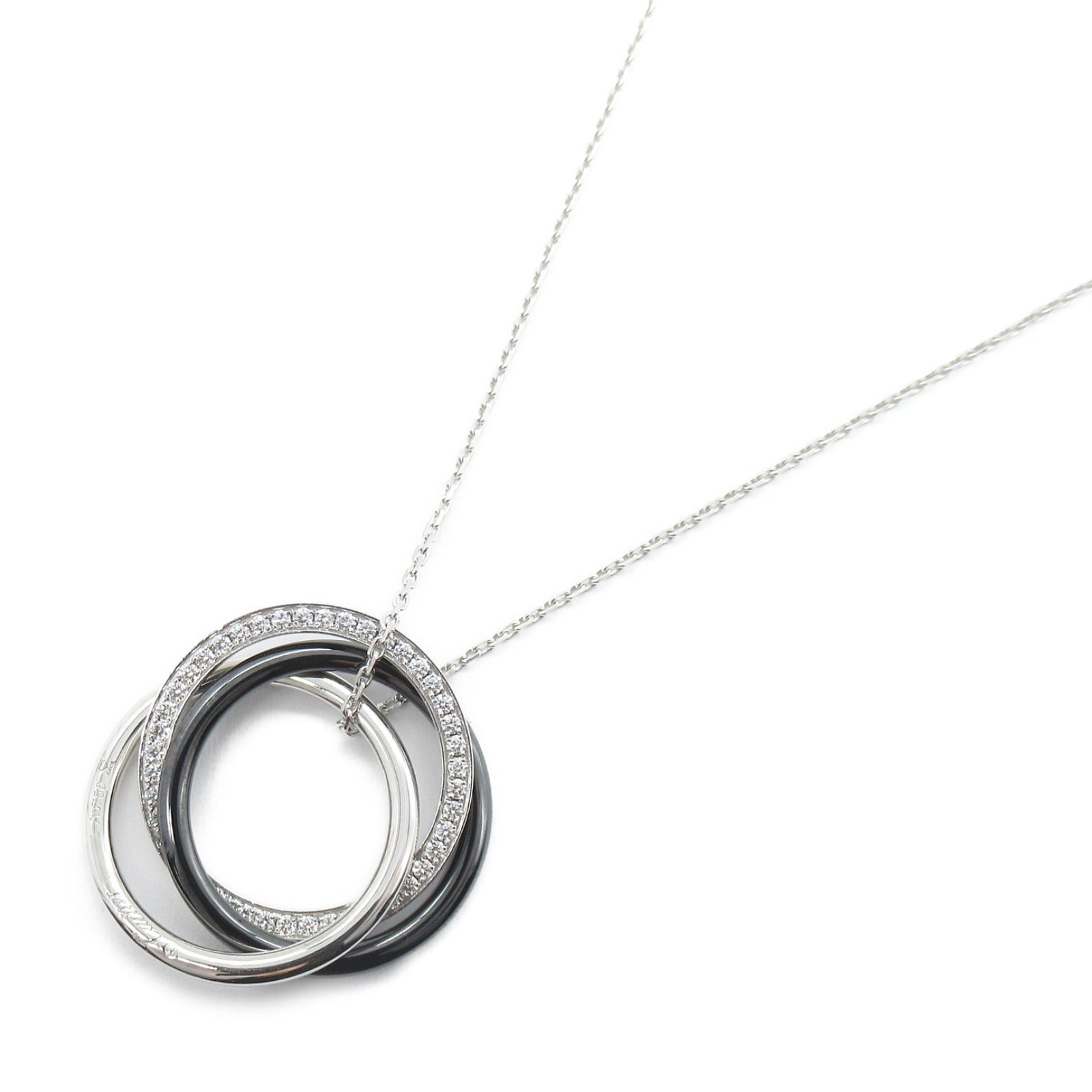 CARTIER 【激減優惠】18K白金Trinity Dia Necklace項鍊