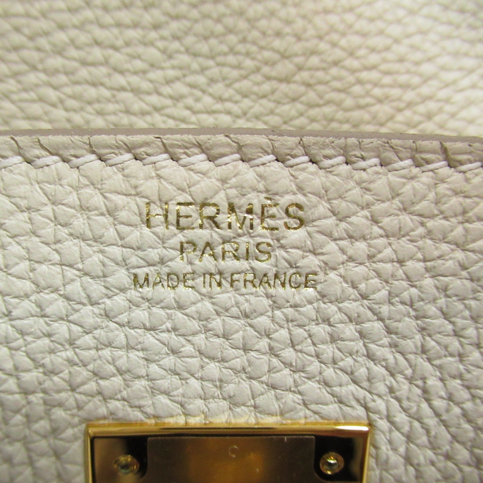 HERMES 【激減優惠】Togo皮革Birkin 30金扣手挽袋Craie/白色