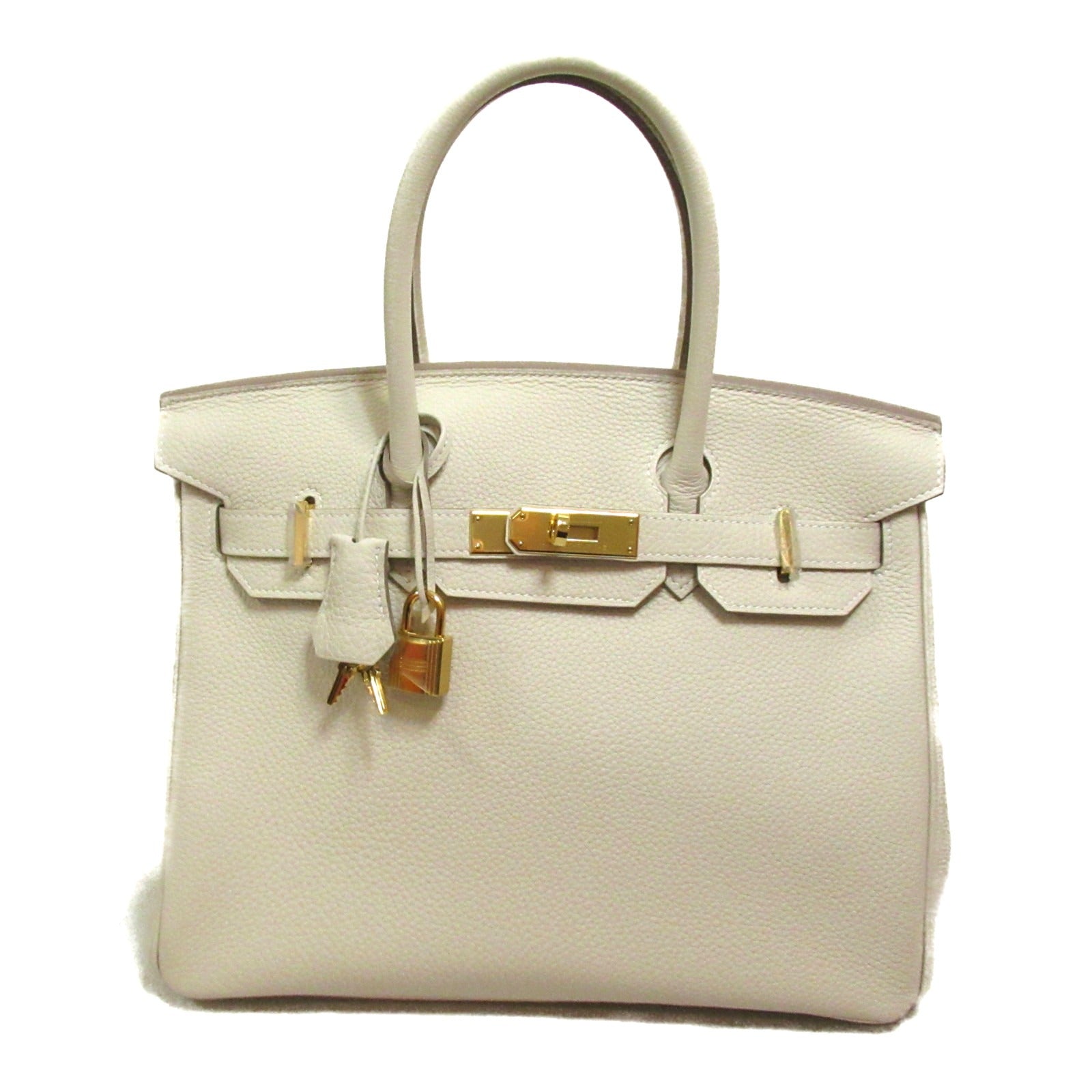 HERMES 【激減優惠】Togo皮革Birkin 30金扣手挽袋Craie/白色