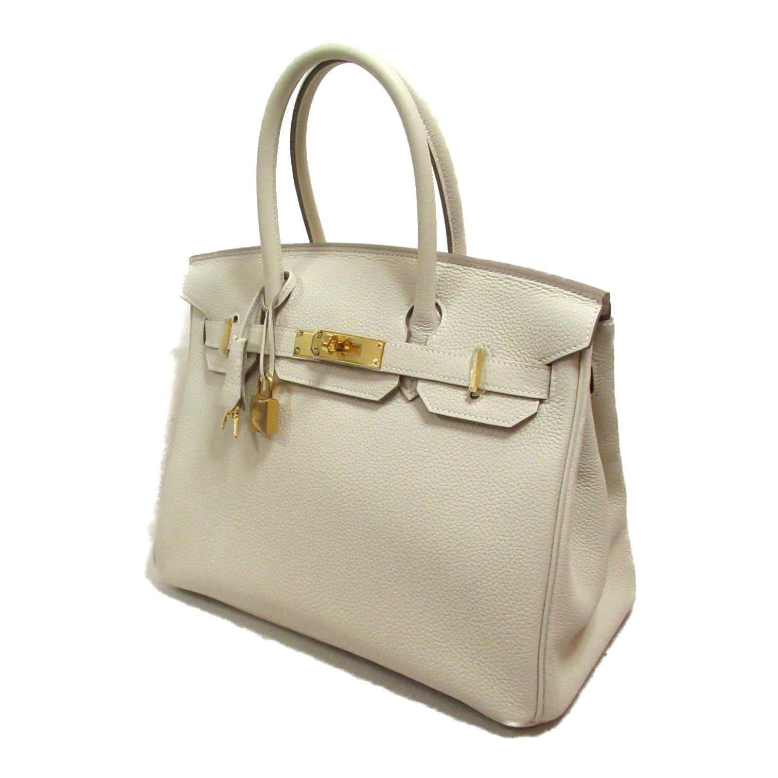 HERMES 【激減優惠】Togo皮革Birkin 30金扣手挽袋Craie/白色