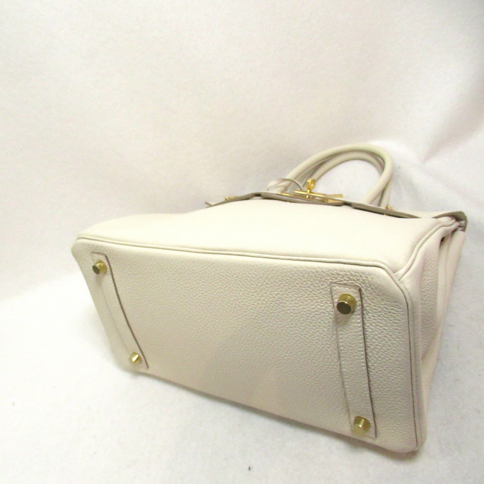 HERMES 【激減優惠】Togo皮革Birkin 30金扣手挽袋Craie/白色