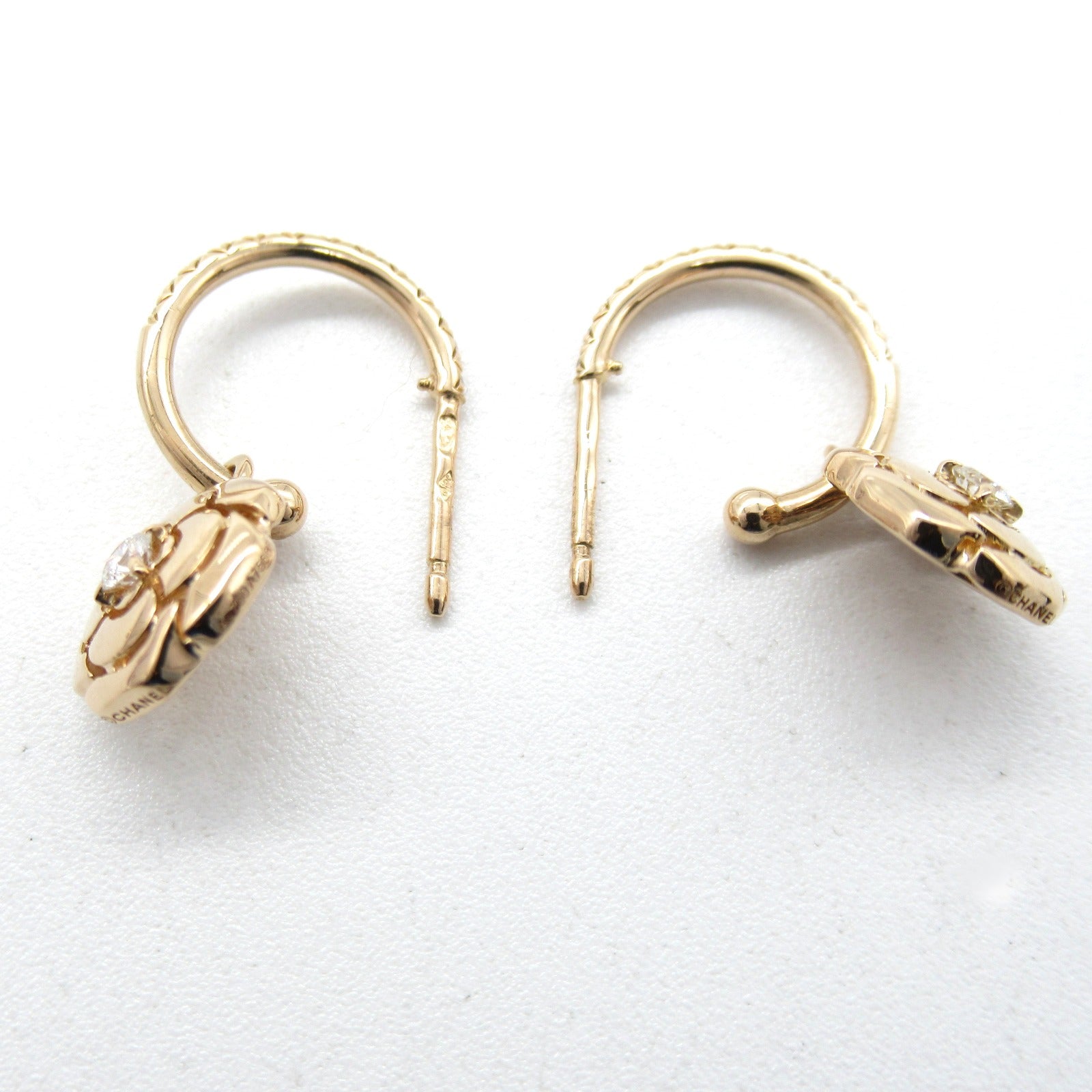 CHANEL【激減優惠】 18K玫瑰金Camellia Diamond Earrings鑽石耳環