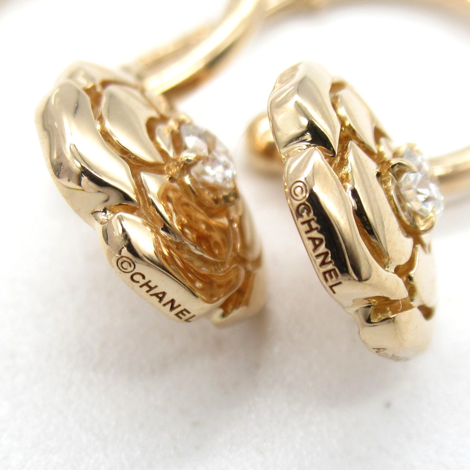 CHANEL【激減優惠】 18K玫瑰金Camellia Diamond Earrings鑽石耳環