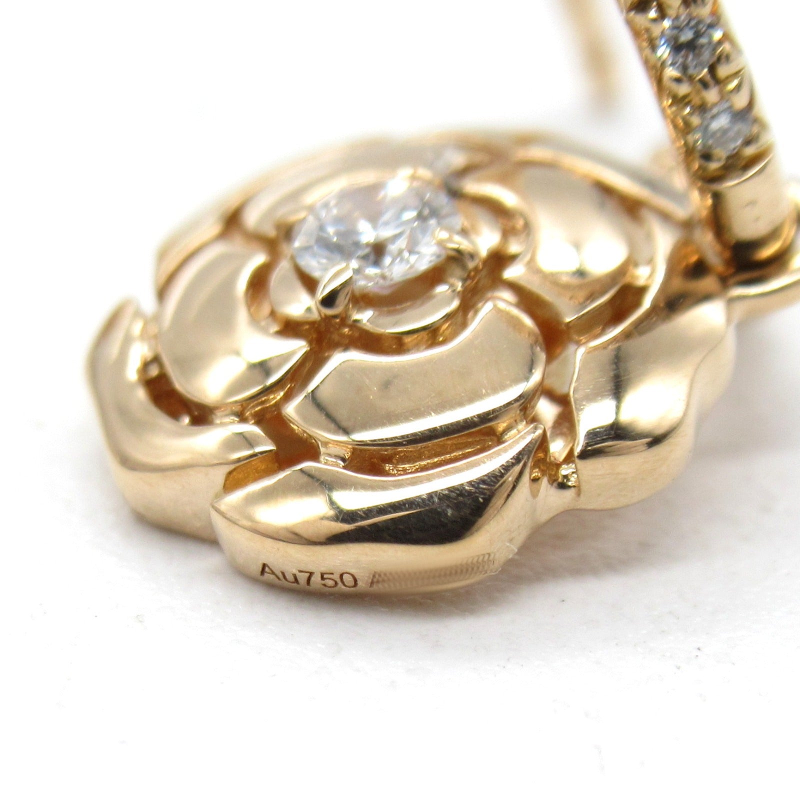 CHANEL【激減優惠】 18K玫瑰金Camellia Diamond Earrings鑽石耳環