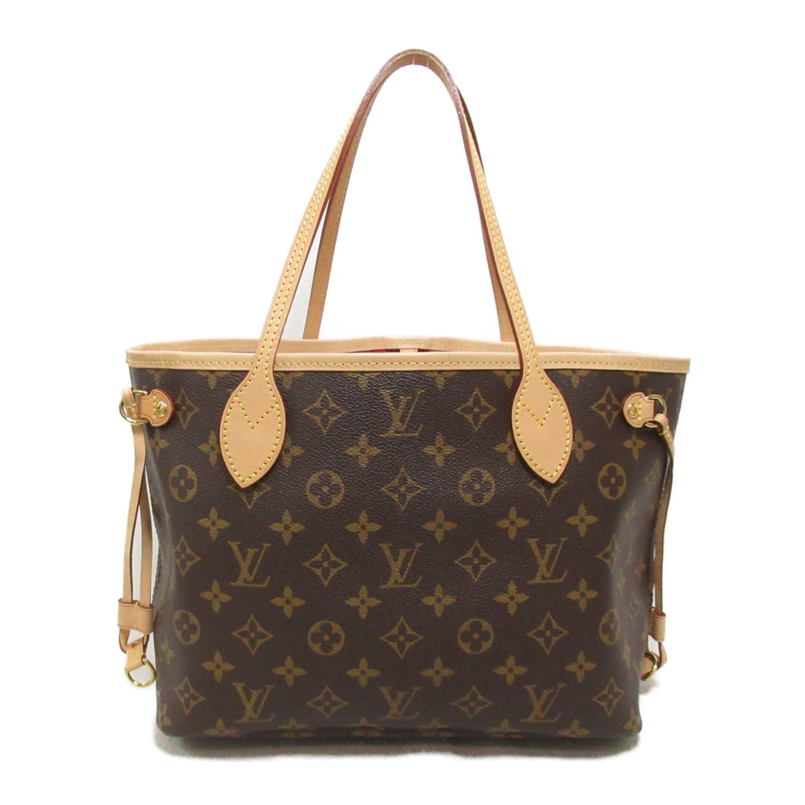 LOUIS VUITTON Monogram Neverfull PM金扣手挽袋Fuschia Brown/啡色