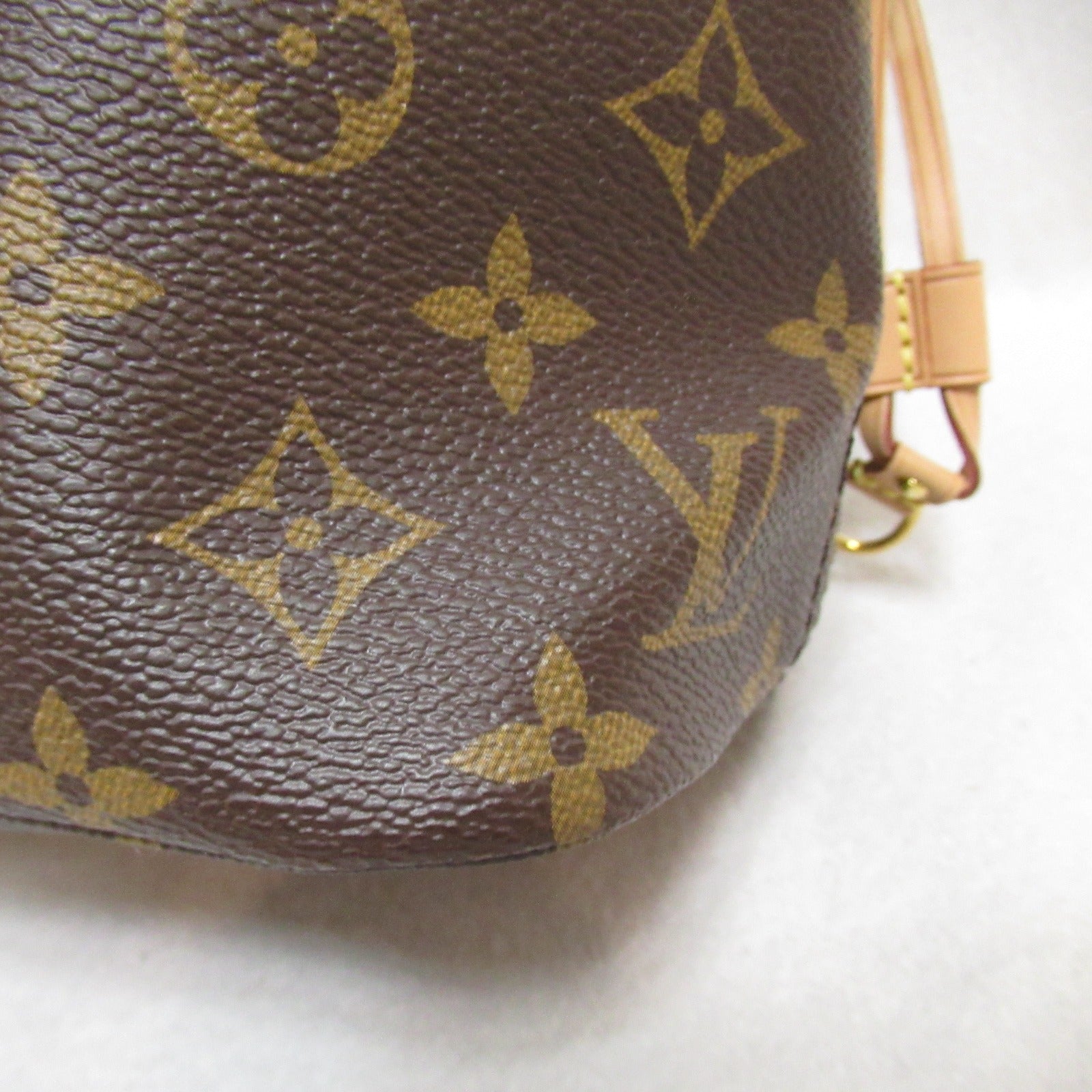 LOUIS VUITTON Monogram Neverfull PM金扣手挽袋Fuschia Brown/啡色