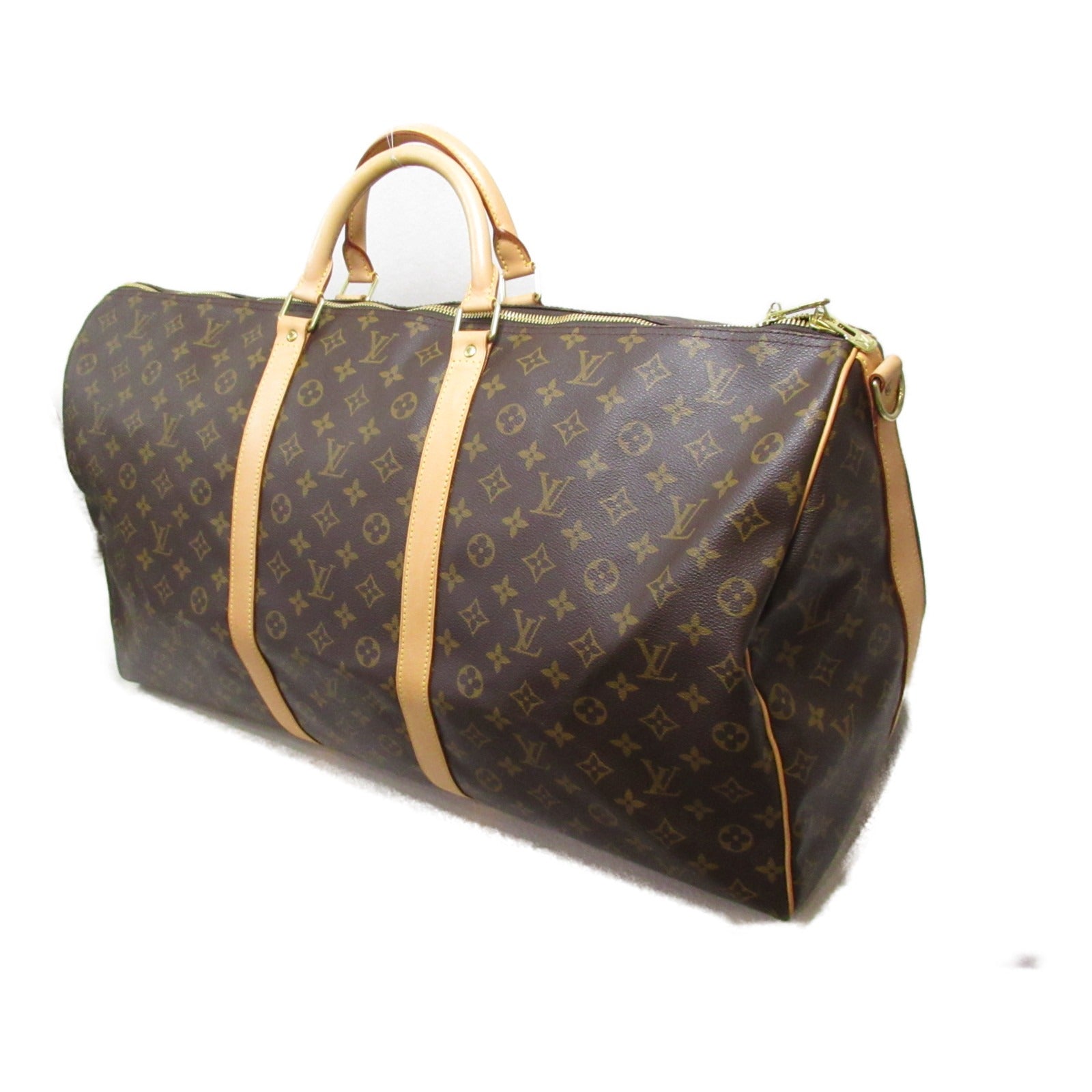 LOUIS VUITTON Monogram Keepall Bandouliere 60金扣手挽袋啡色