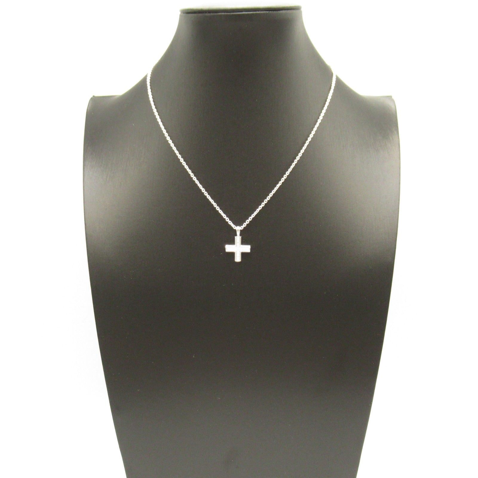 BVLGARI 18K白金Greek Cross Diamond項鍊