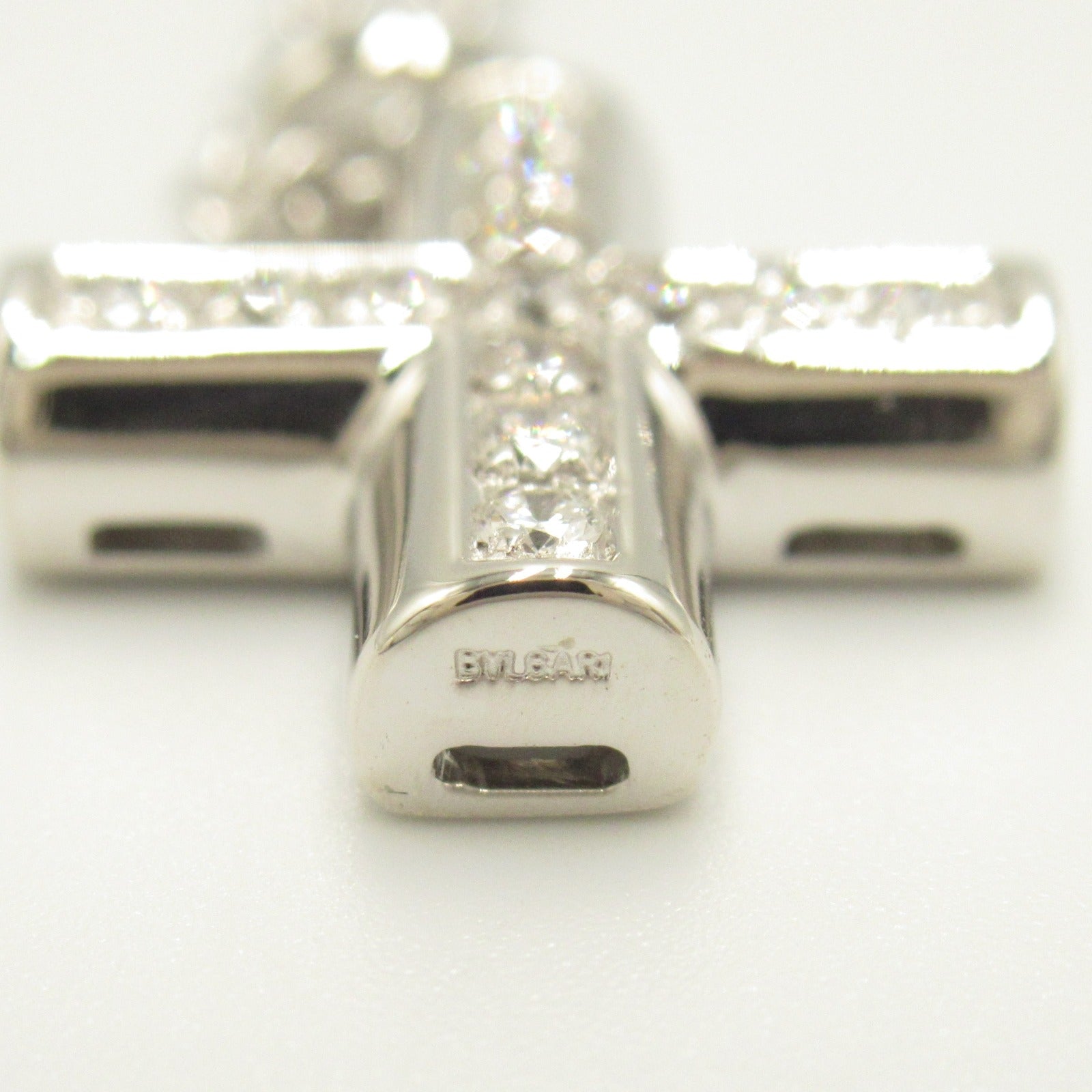 BVLGARI 18K白金Greek Cross Diamond項鍊