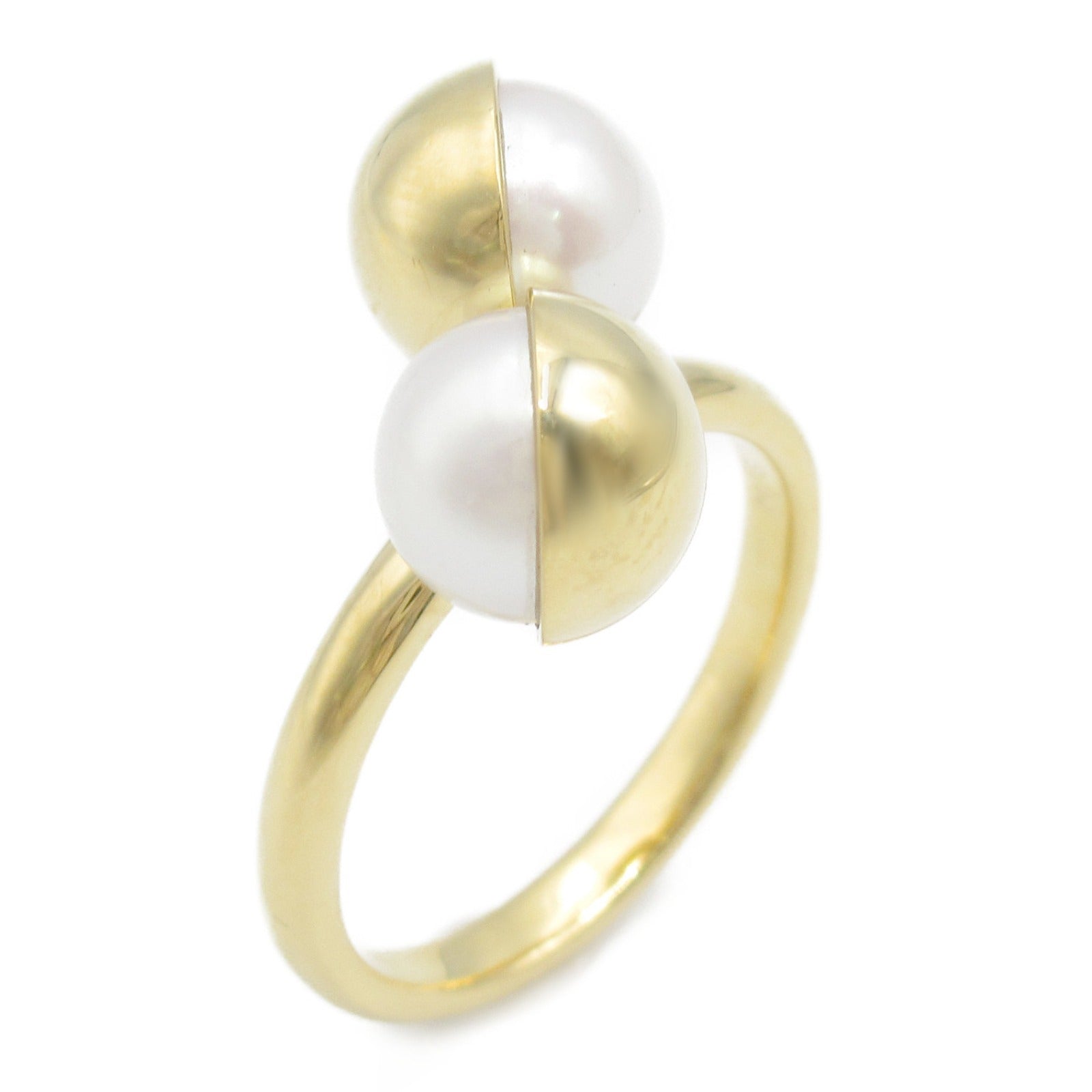 TASAKI Arlequin Slashed Freshwater Pearl Ring 18K Yellow Gold US¡­ 6