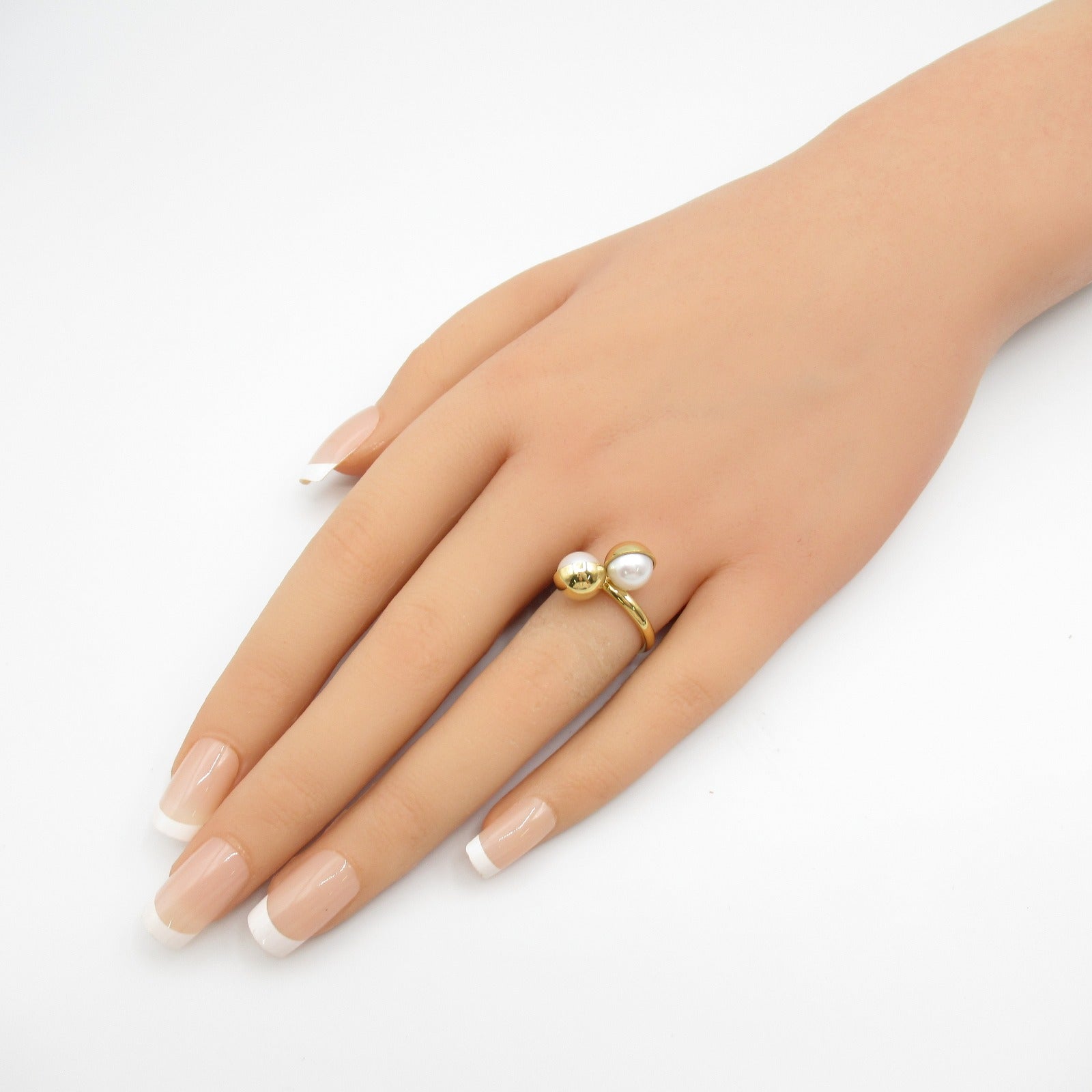 TASAKI Arlequin Slashed Freshwater Pearl Ring 18K Yellow Gold US¡­ 6