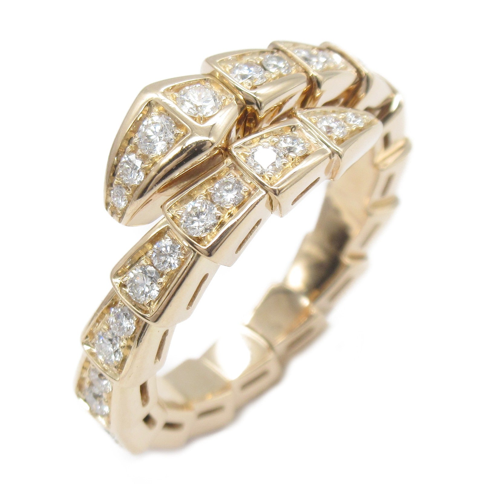 BVLGARI 18K玫瑰金Serpenti Viper Ring戒指US#5.75/BVLGARI＃51