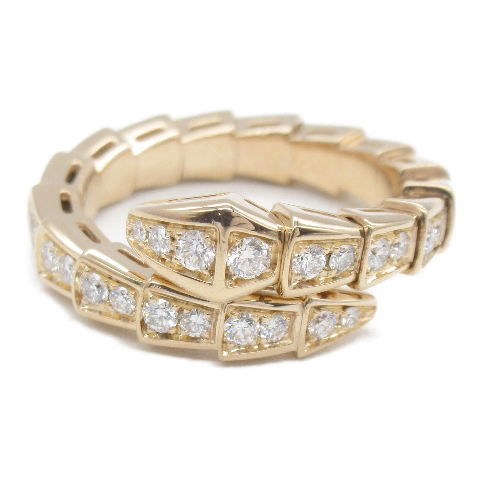 BVLGARI 18K玫瑰金Serpenti Viper Ring戒指US#5.75/BVLGARI＃51