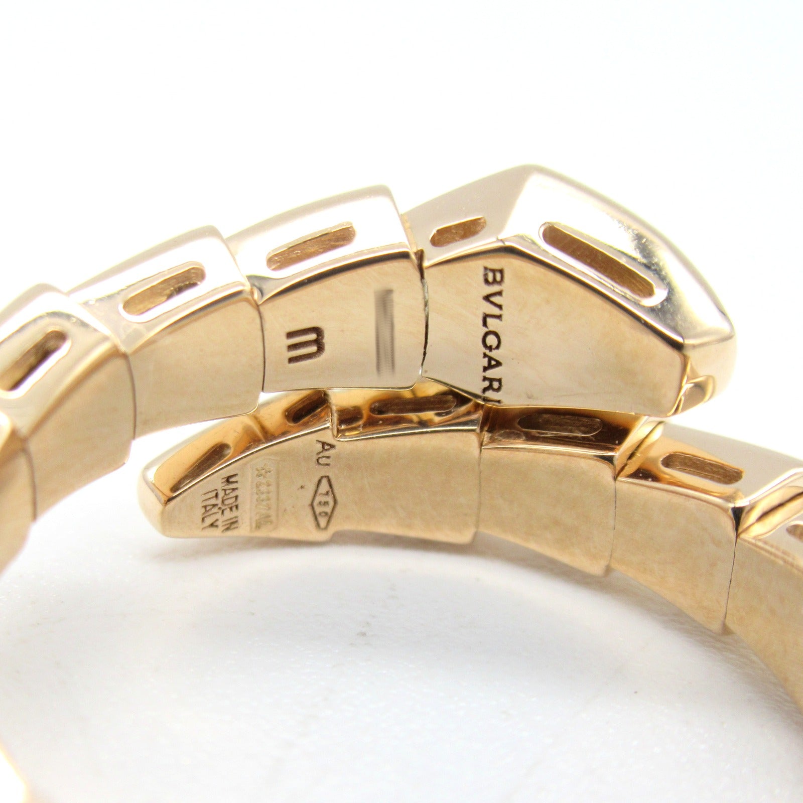BVLGARI 18K玫瑰金Serpenti Viper Ring戒指US#5.75/BVLGARI＃51