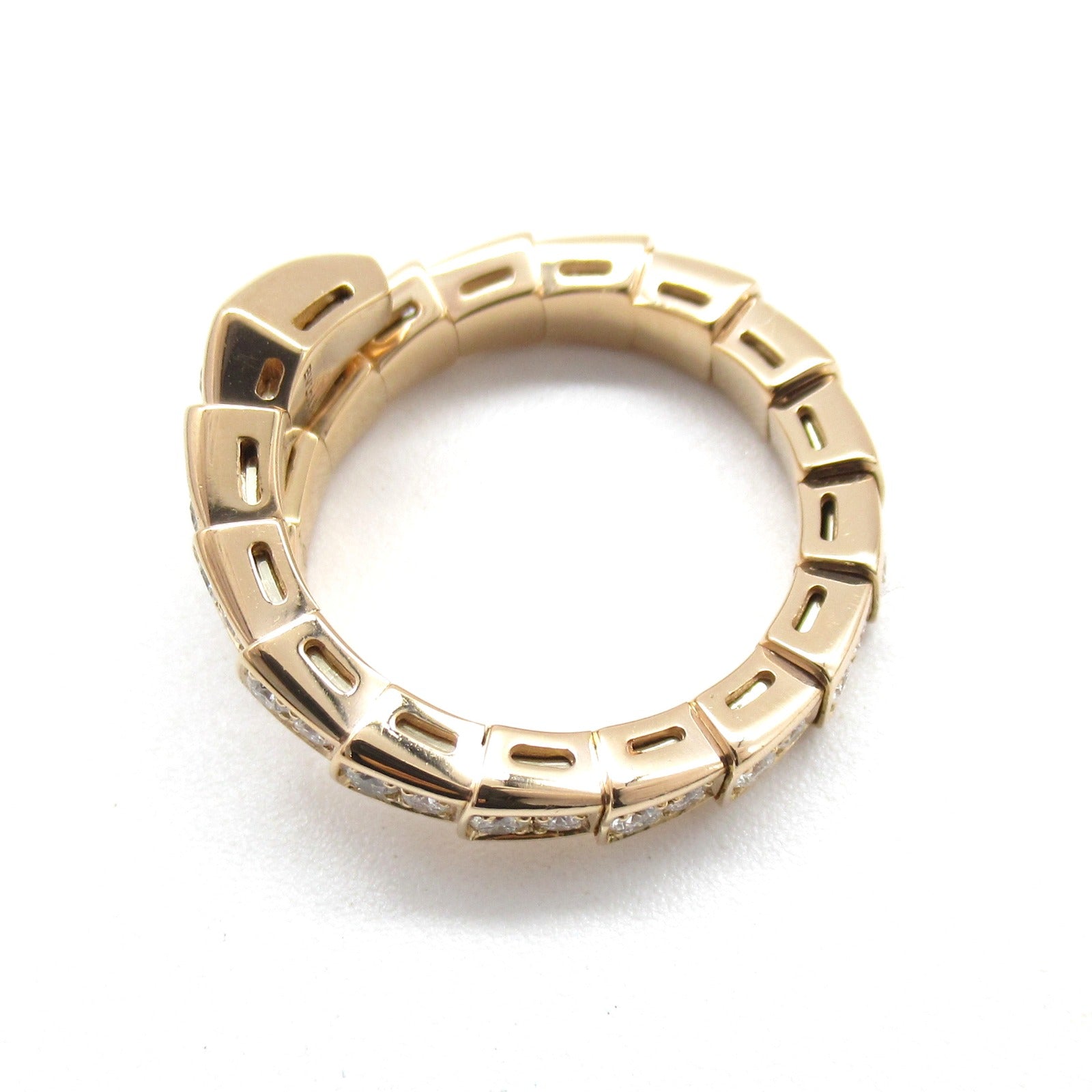 BVLGARI 18K玫瑰金Serpenti Viper Ring戒指US#5.75/BVLGARI＃51