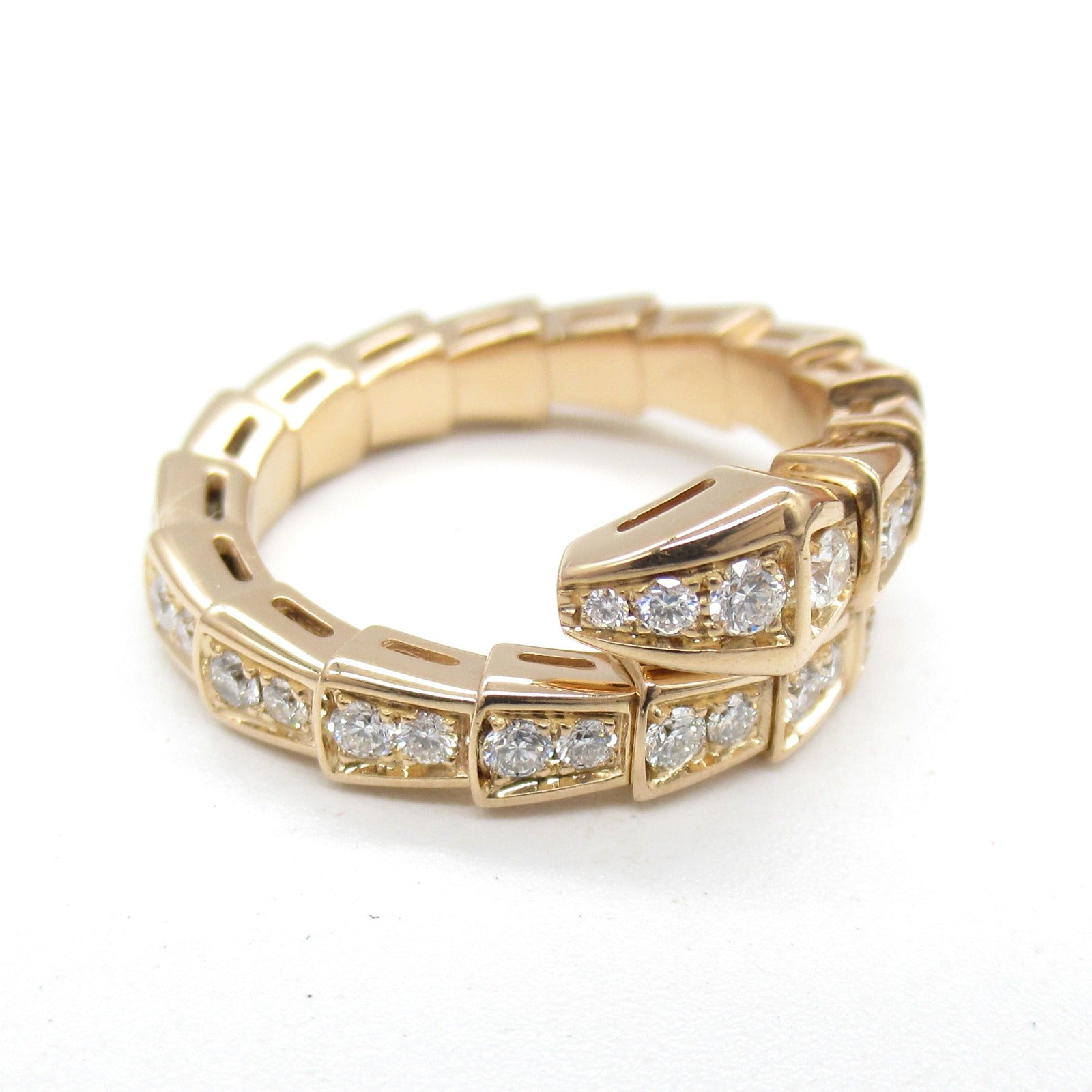 BVLGARI 18K玫瑰金Serpenti Viper Ring戒指US#5.75/BVLGARI＃51