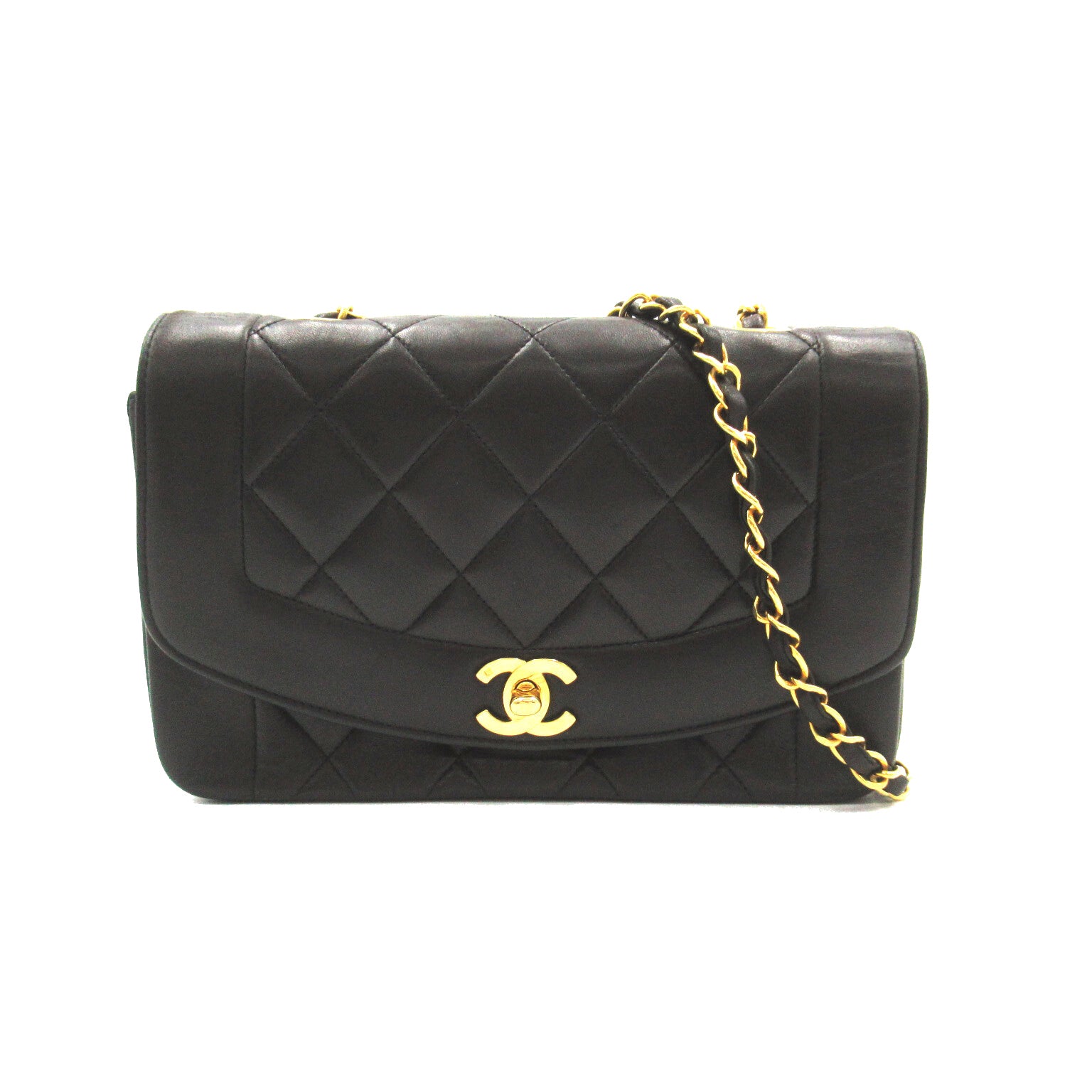 CHANEL【激減優惠】 羊皮皮革Matelasse Diana Flap Chain Shoulder金扣肩背袋