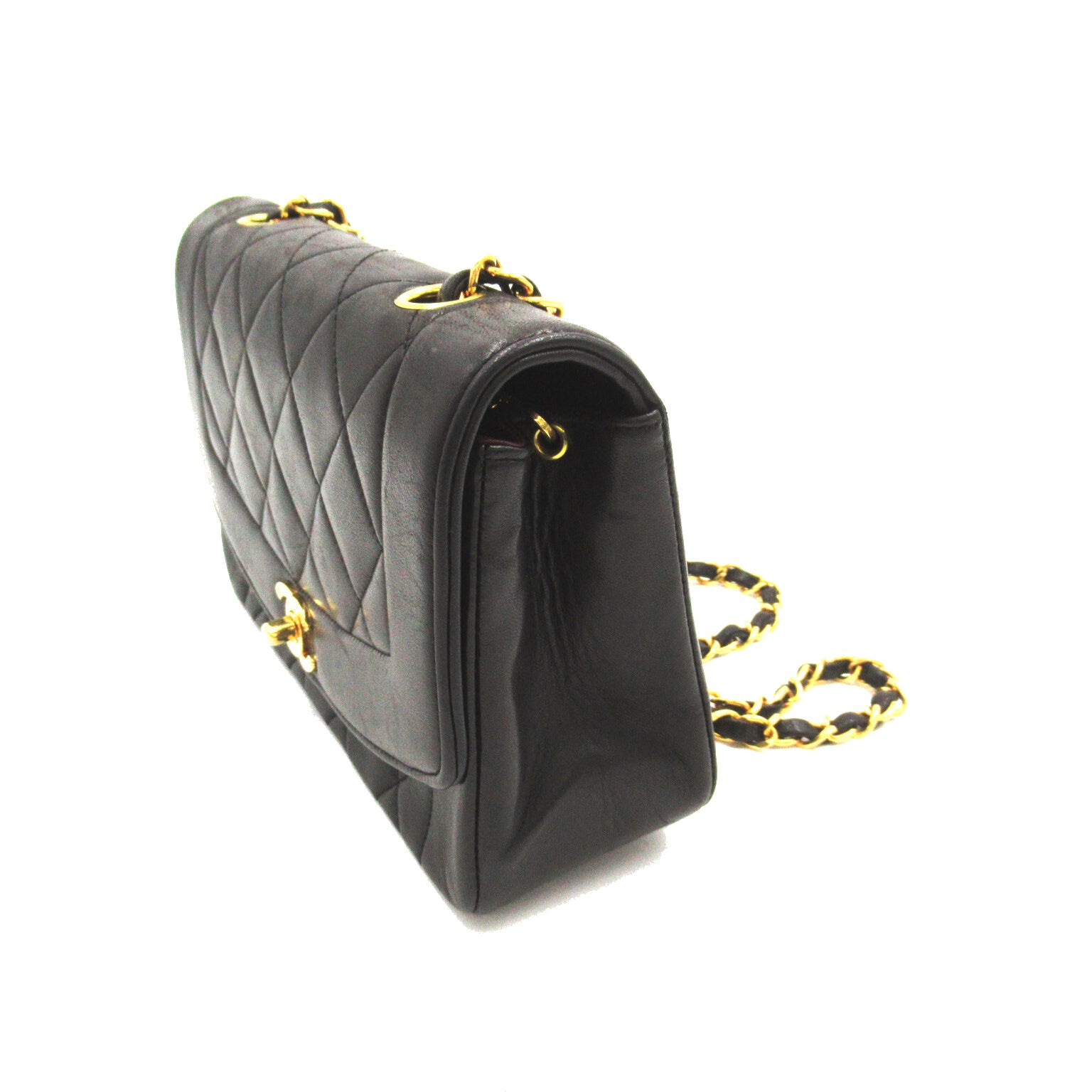 CHANEL【激減優惠】 羊皮皮革Matelasse Diana Flap Chain Shoulder金扣肩背袋