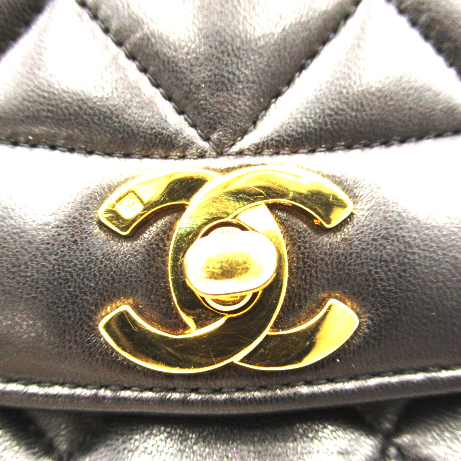 CHANEL【激減優惠】 羊皮皮革Matelasse Diana Flap Chain Shoulder金扣肩背袋