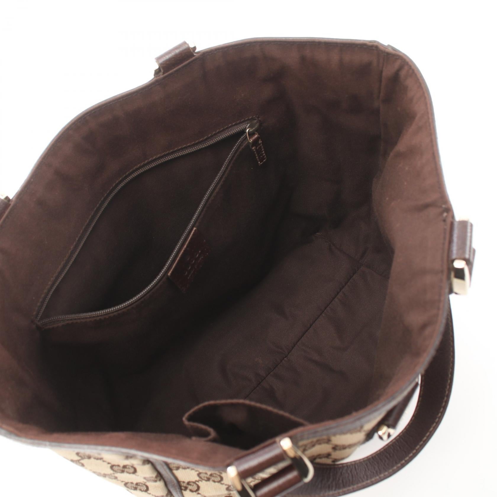 GUCCI 【激減優惠】帆布Abbey GG Tote Bag金扣手挽袋棕色