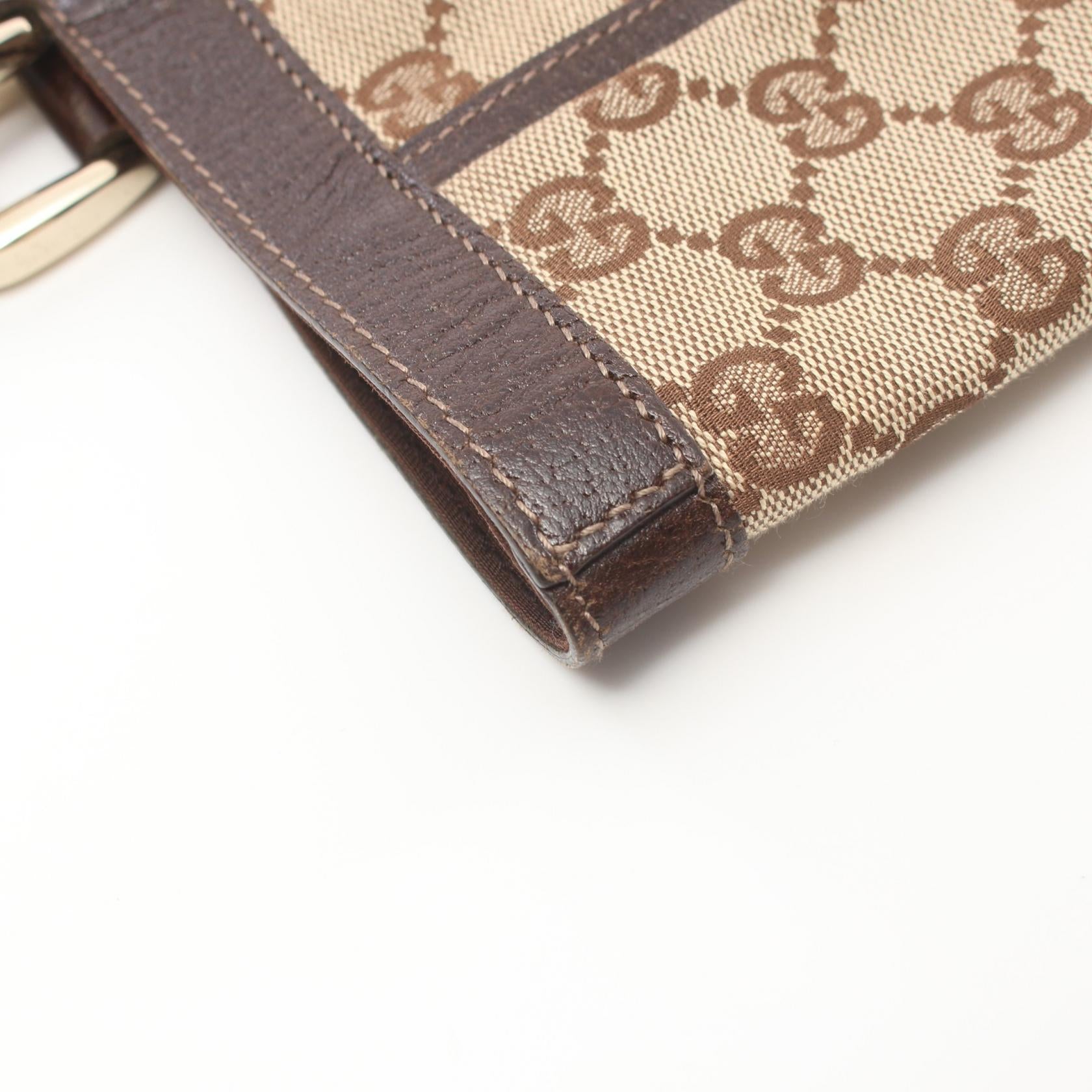 GUCCI 【激減優惠】帆布Abbey GG Tote Bag金扣手挽袋棕色