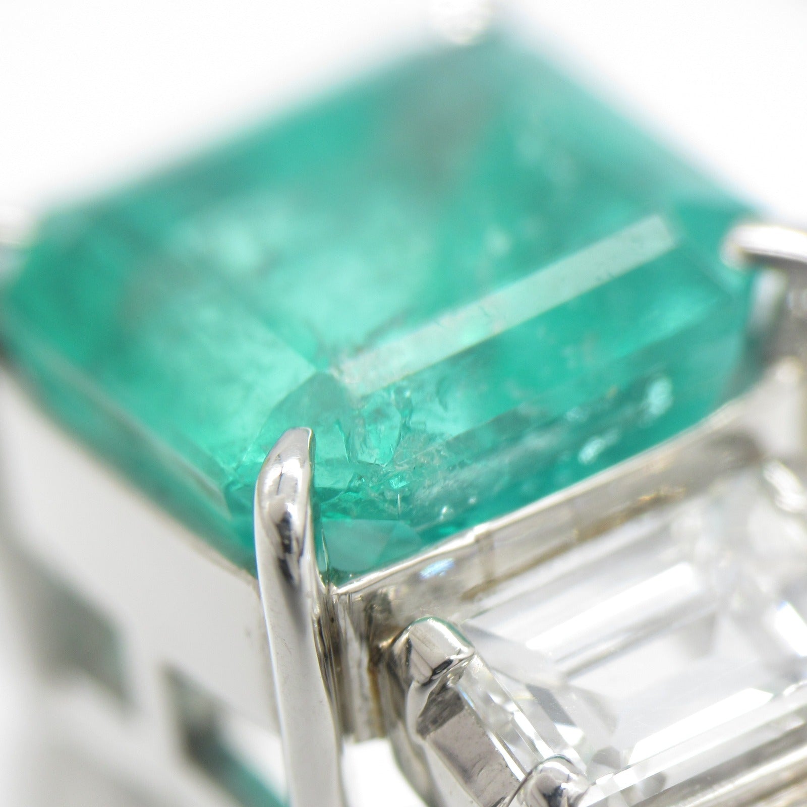 JEWELRY 綠寶石/PT900鉑金Diamond Ring鑽石戒指US#6.5JP#13