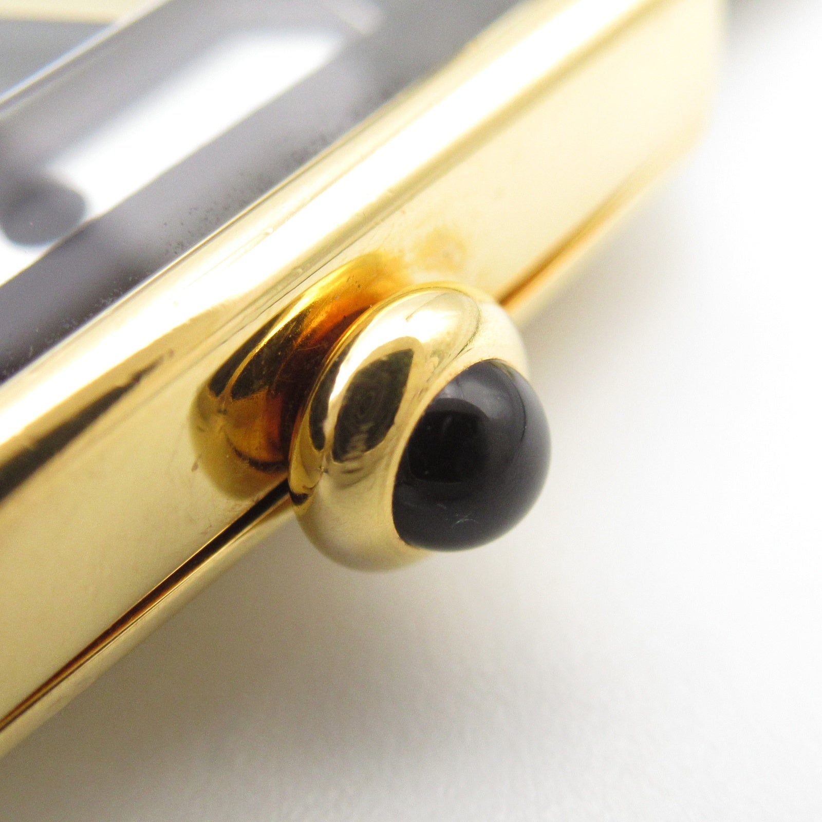 CHANEL CC Premiere L Quartz Watch H0001 Gold Plated Leather Black