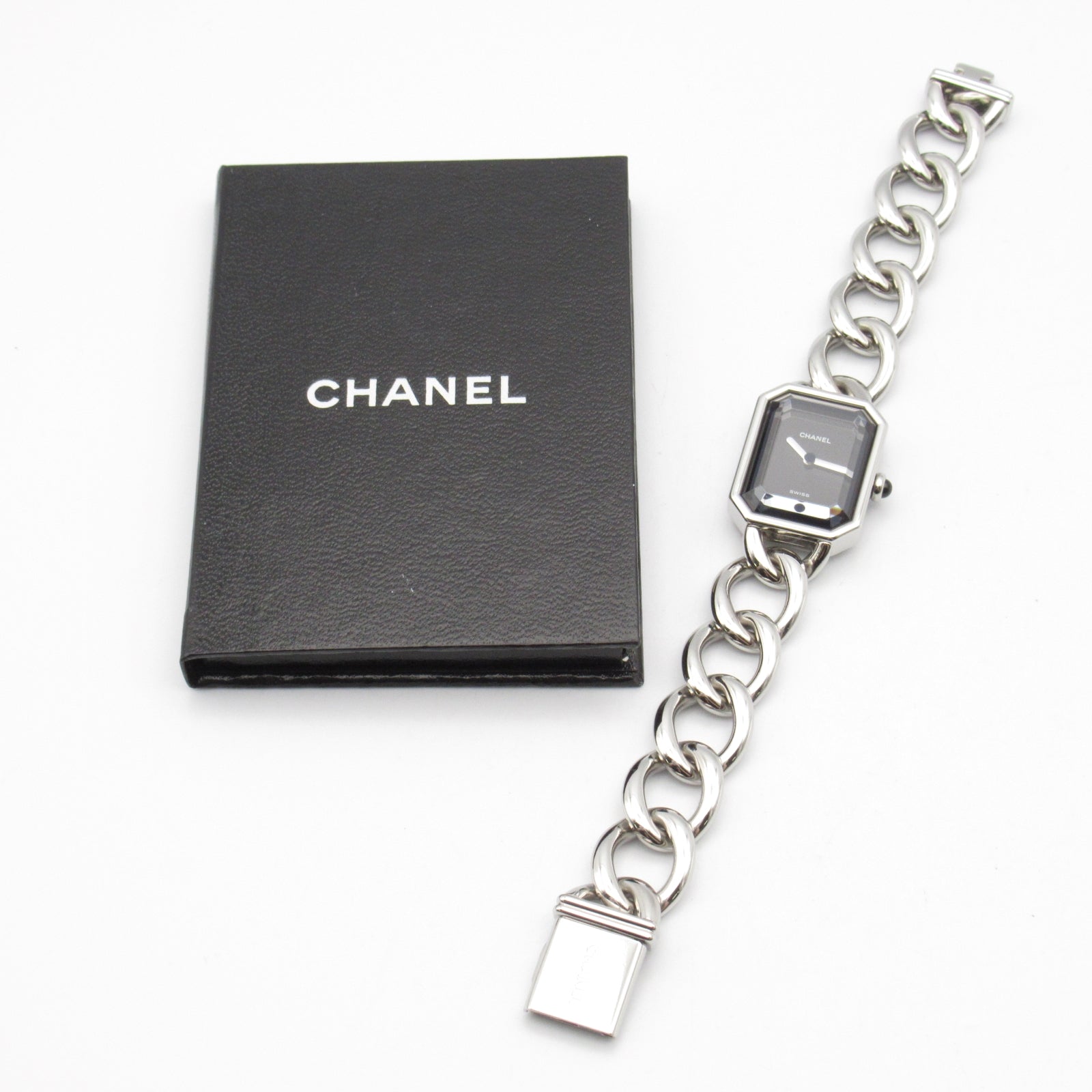 CHANEL Premiere L不鏽鋼手錶石英機芯黑色#16cm
