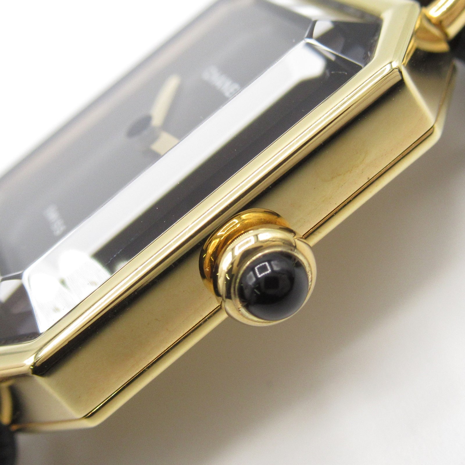 CHANEL Premiere M鍍金/皮革手錶石英機芯黑色#14.75cm