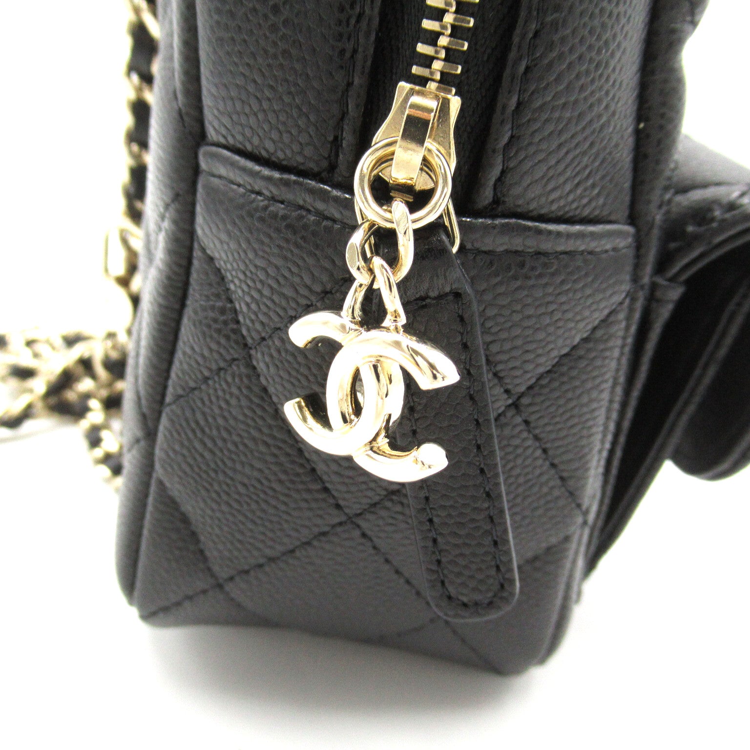 CHANEL CC GHW Backpack Rucksack Calfskin Leather Black