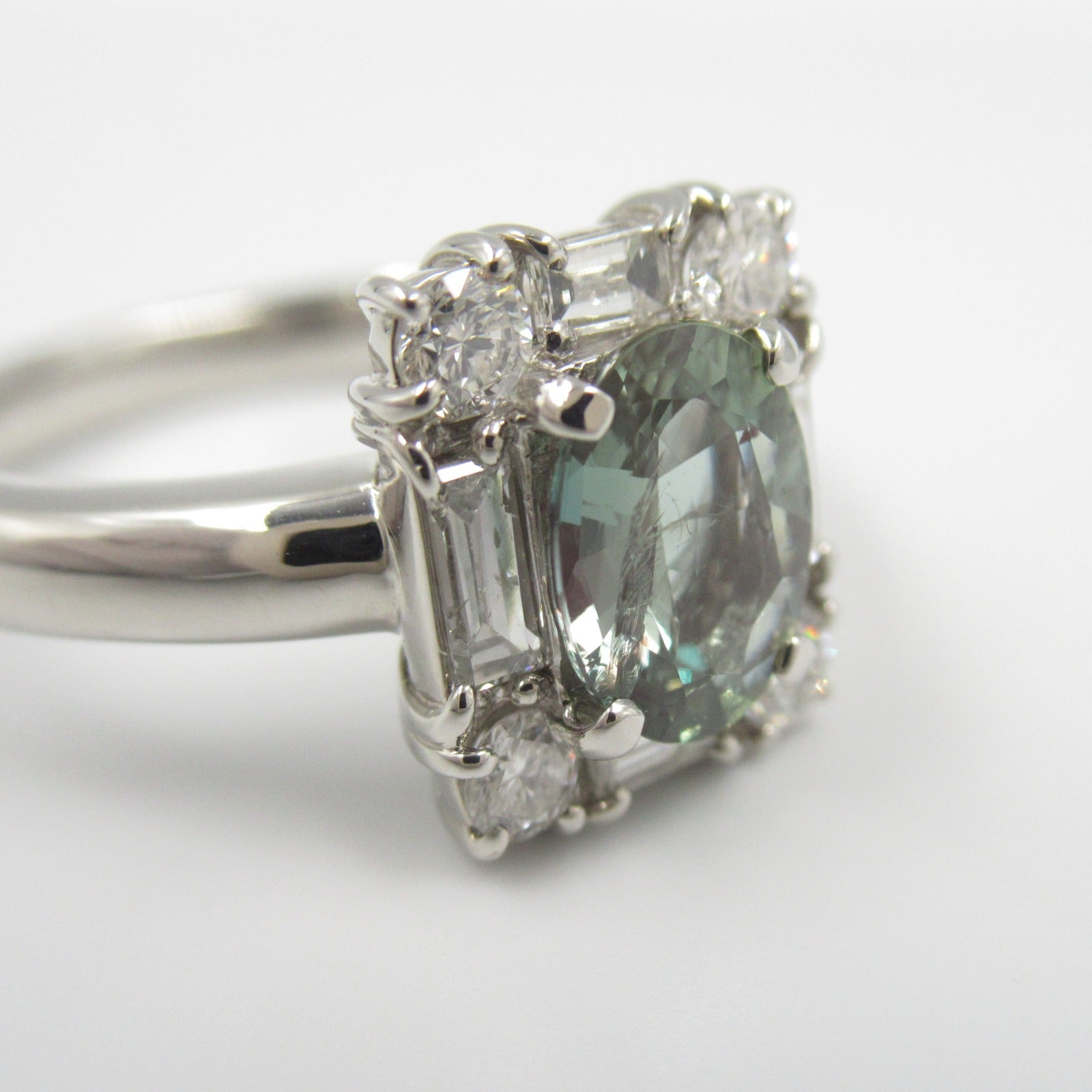 JEWELRY PT900鉑金Alexandrite Diamond Ring戒指US#6.25