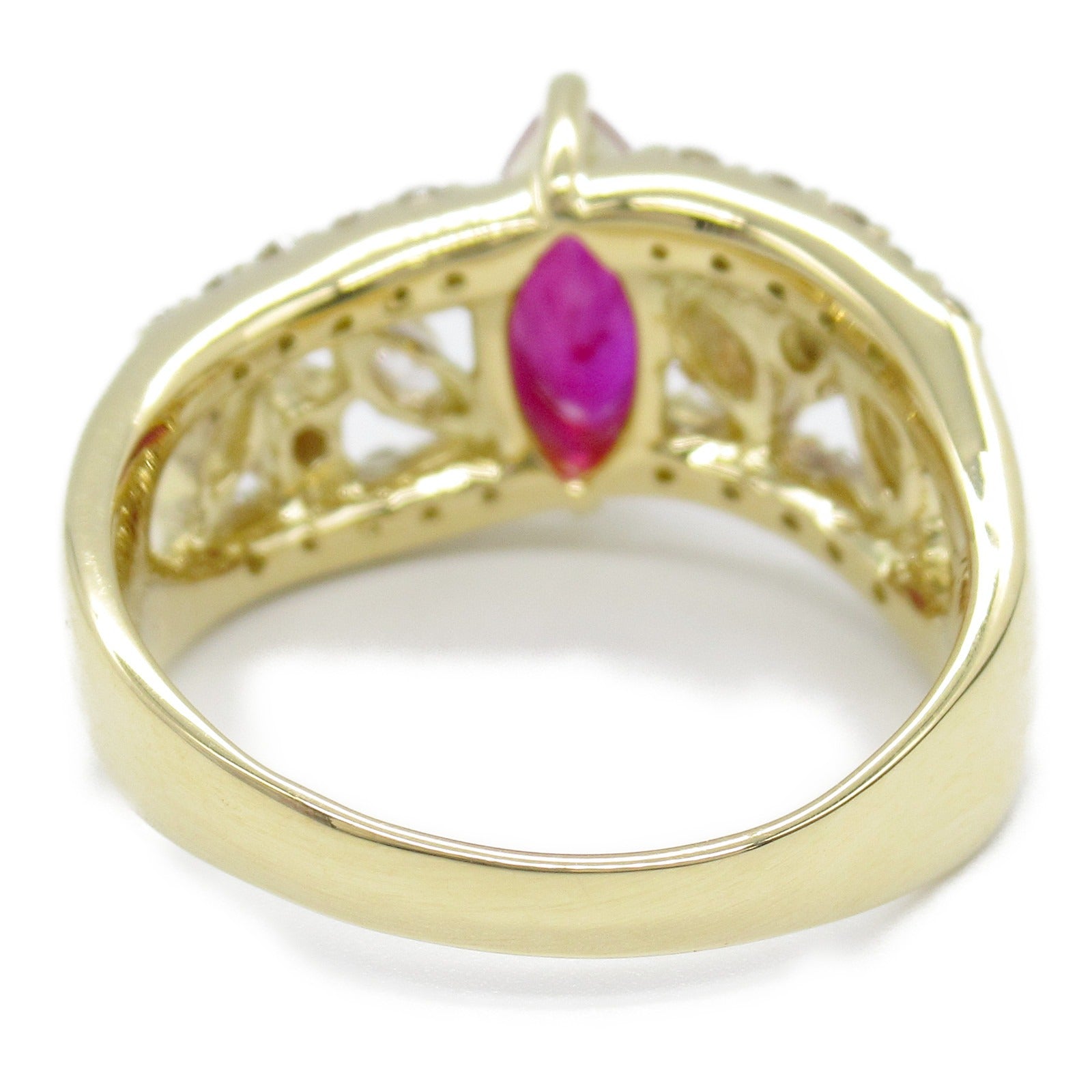 JEWELRY 18K黃金Ruby Diamond Ring紅寶石/鑽石戒指US#8