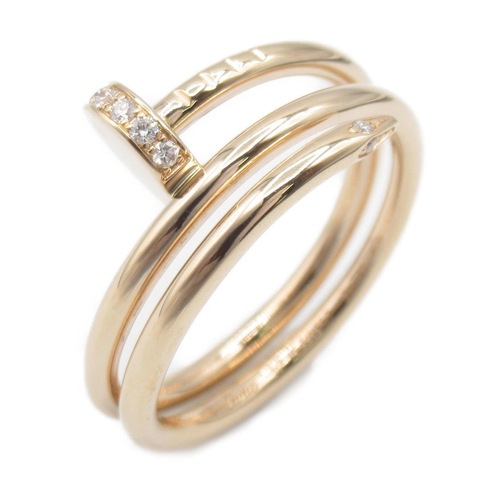 CARTIER 18K玫瑰金Juste un Clou Double戒指US#6/CARTIER＃52