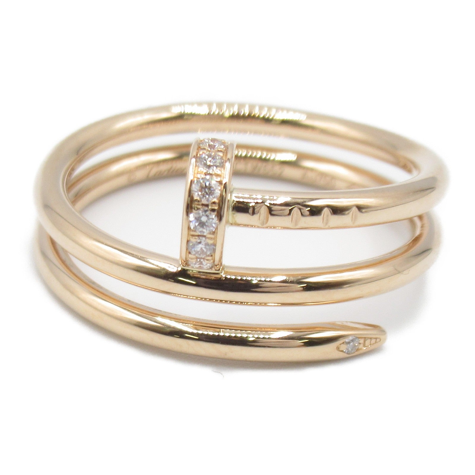 CARTIER 18K玫瑰金Juste un Clou Double戒指US#6/CARTIER＃52