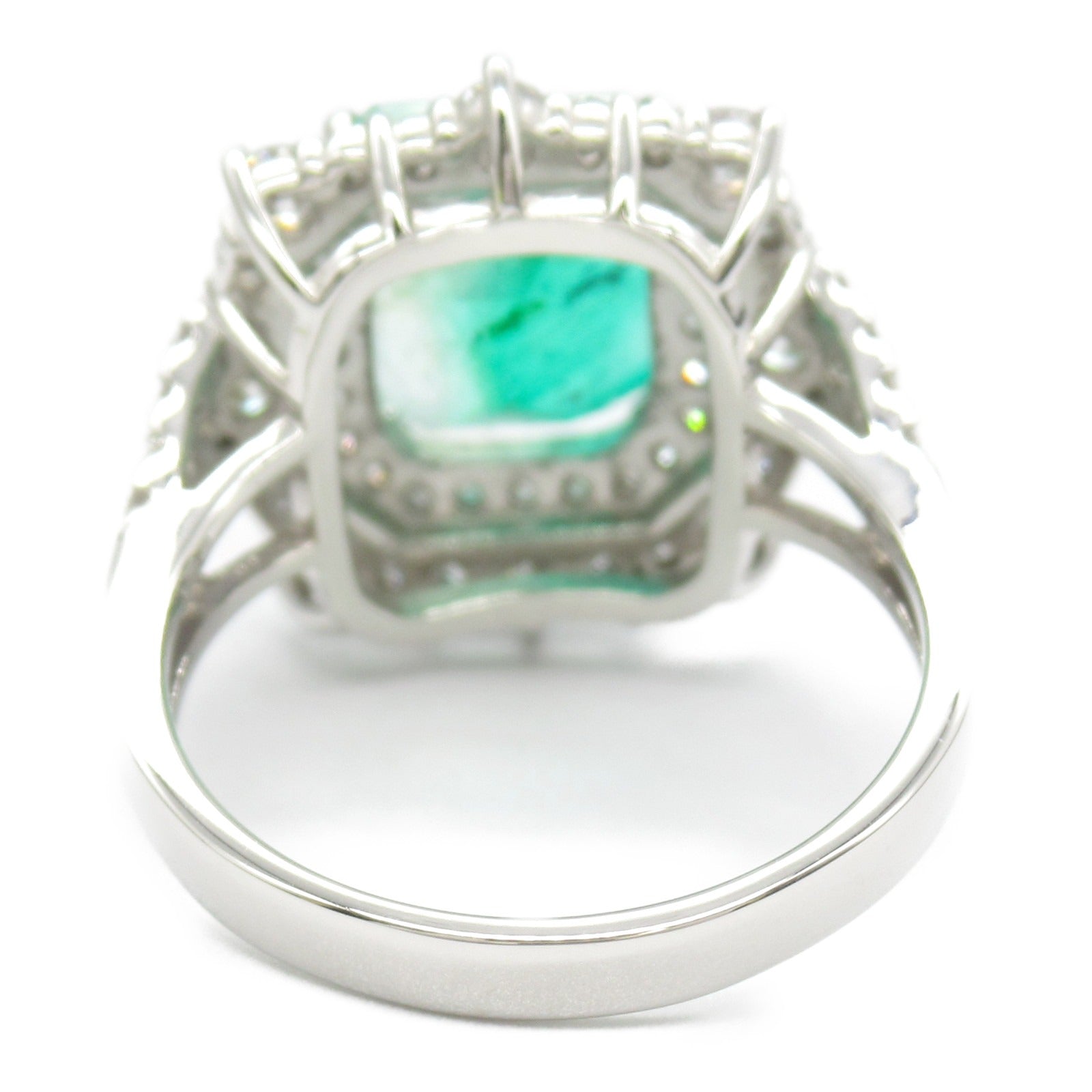 JEWELRY PT950鉑金Emerald Diamond Ring綠寶石/鑽石戒指US#6