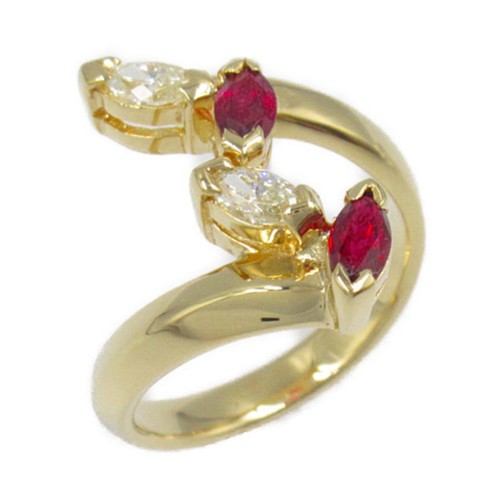 JEWELRY 18K黃金Ruby Diamond Ring紅寶石/鑽石戒指US#6.25