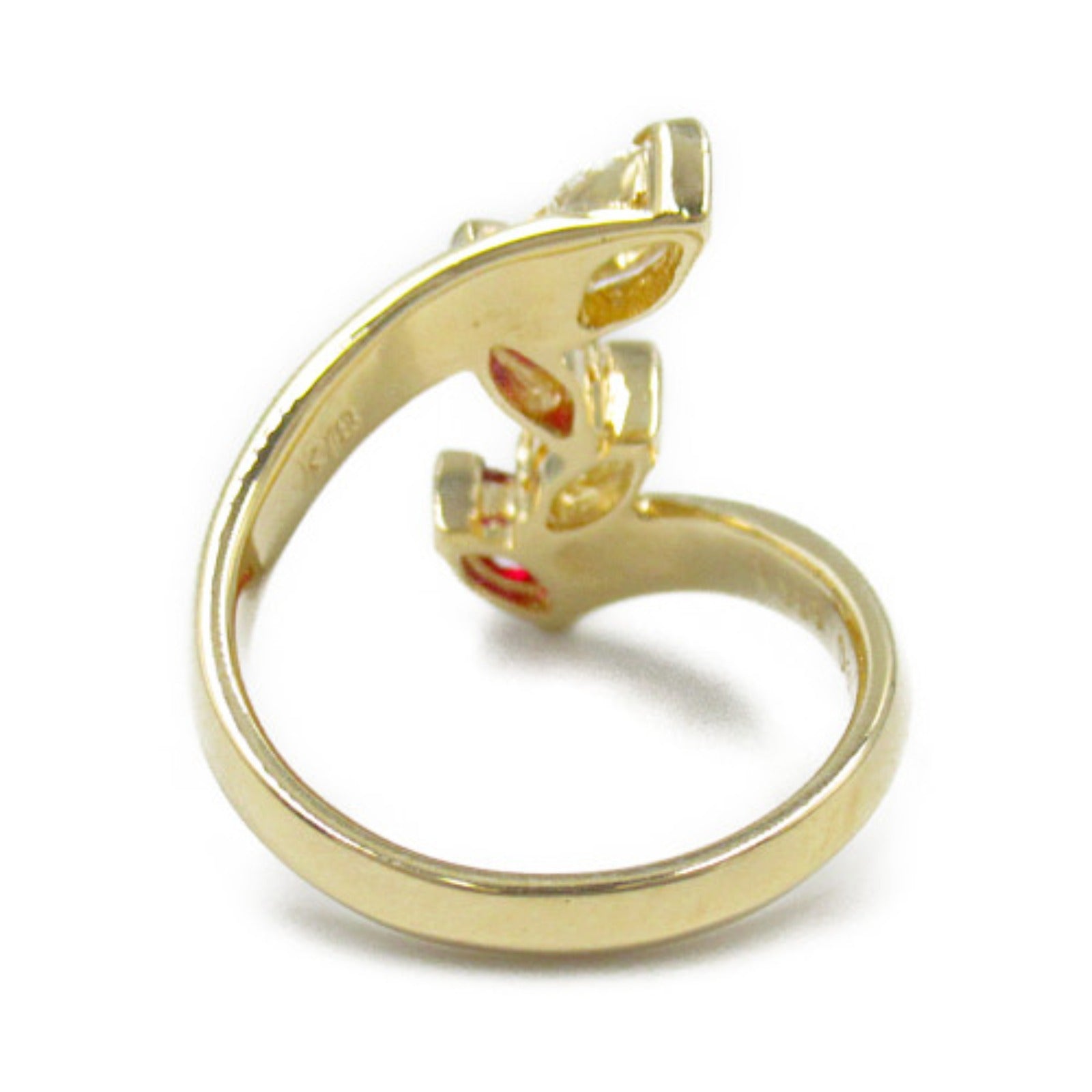 JEWELRY 18K黃金Ruby Diamond Ring紅寶石/鑽石戒指US#6.25