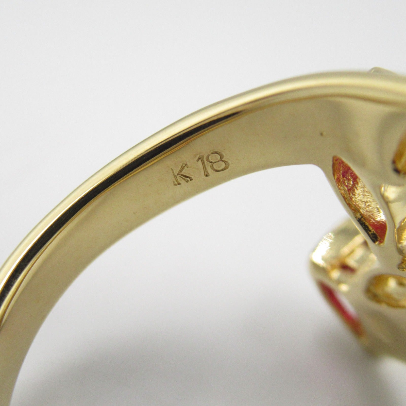 JEWELRY 18K黃金Ruby Diamond Ring紅寶石/鑽石戒指US#6.25