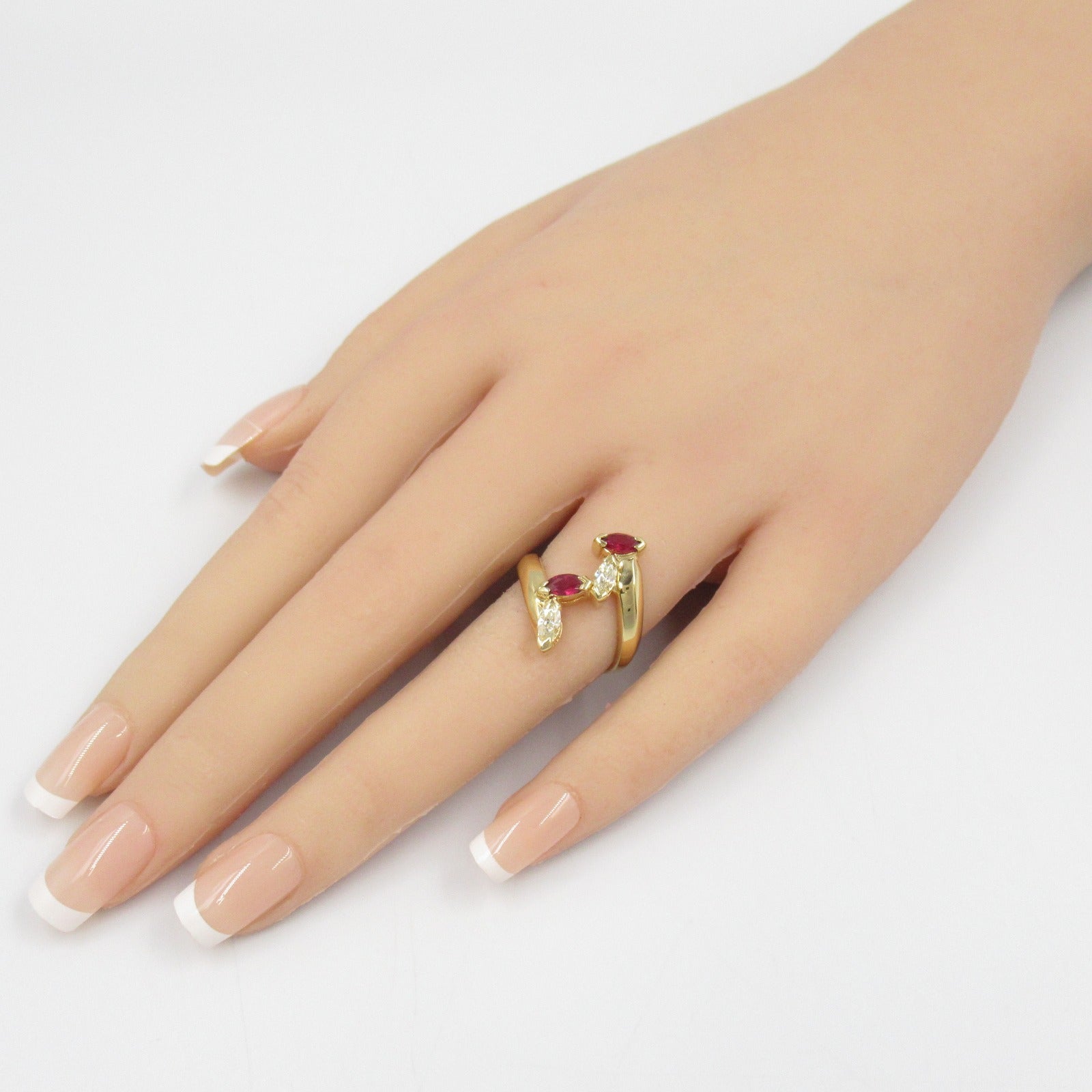 JEWELRY 18K黃金Ruby Diamond Ring紅寶石/鑽石戒指US#6.25